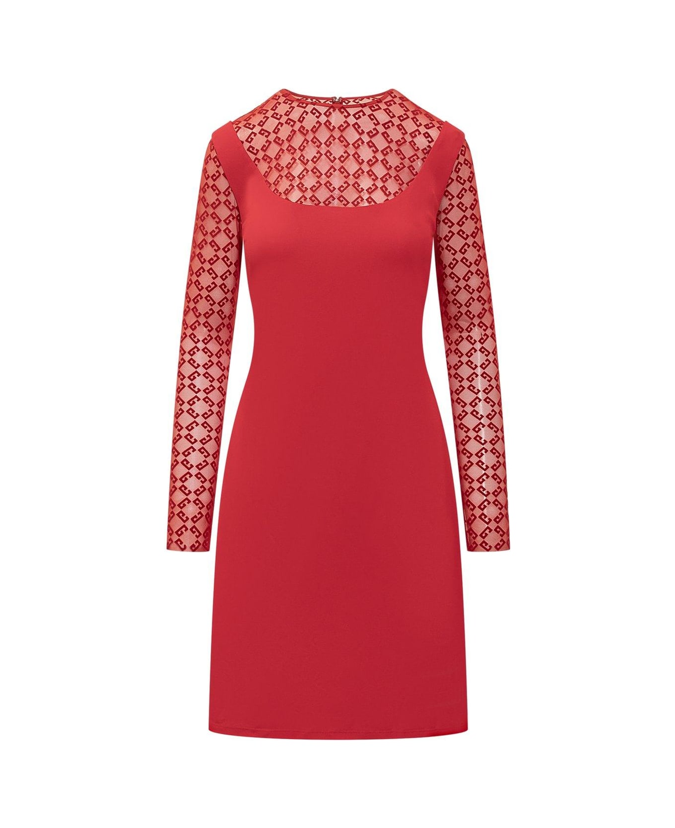 Givenchy Monogrammed Sheer Panelled Dress - RED