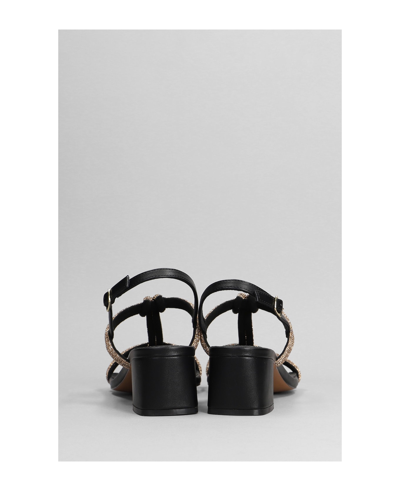 Bibi Lou Elida Sandals In Black Leather - black