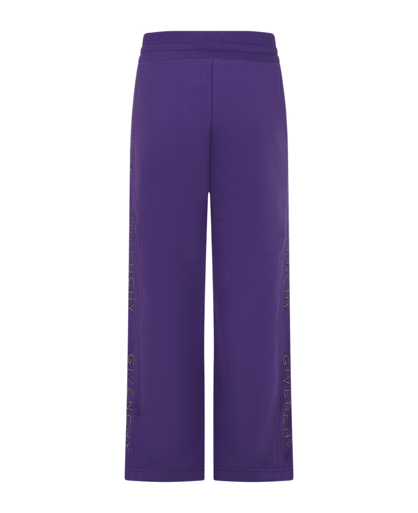Givenchy Purple Trousers For Girl With Logo - Violet ボトムス