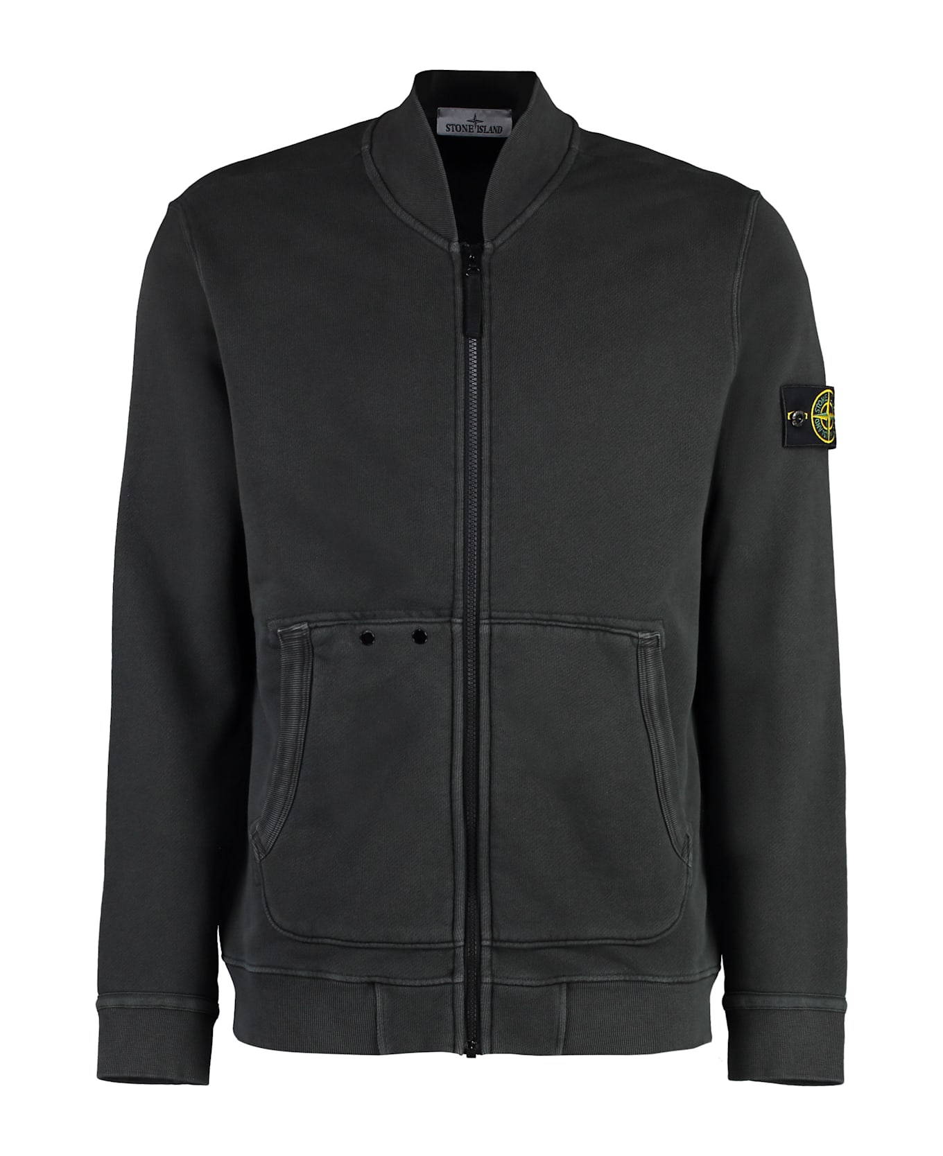 Stone Island Full Zip Cotton Hoodie - grey