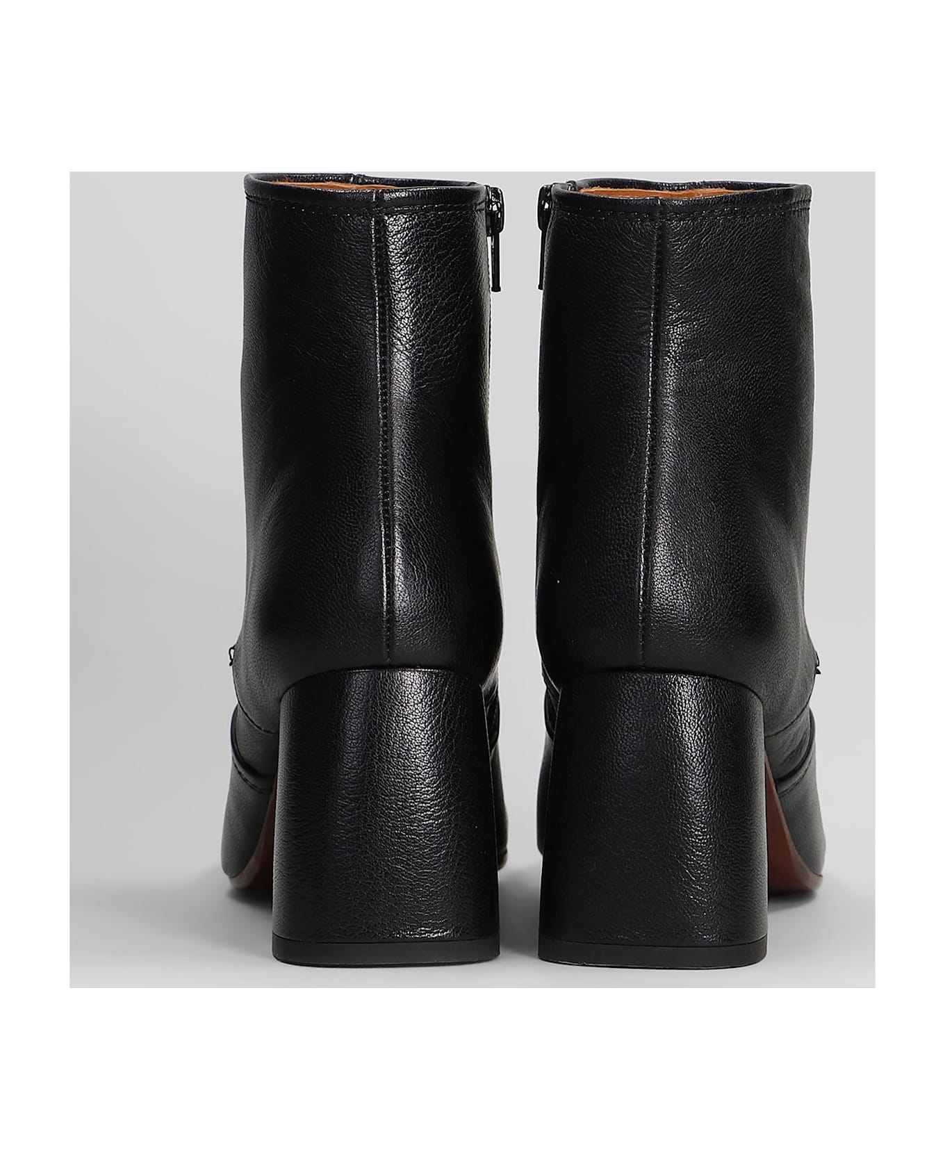Chie Mihara Sonli High Heels Ankle Boots In Black Leather - black