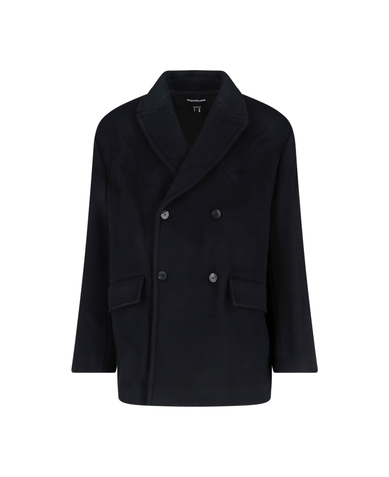 Ader Error Double-breasted Short Coat - Black  