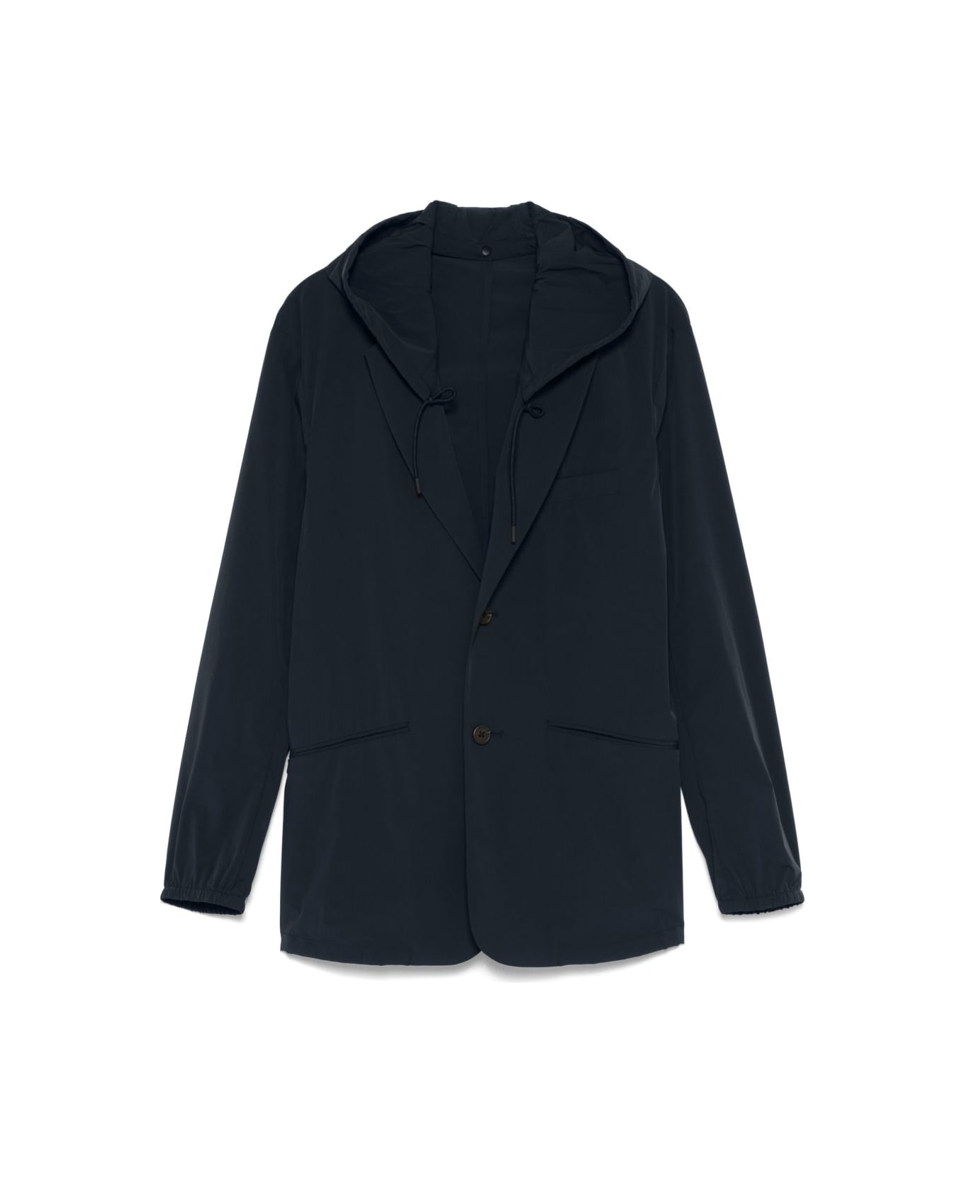 Emporio Armani Nylon Hooded Blazer Jacket - Blue