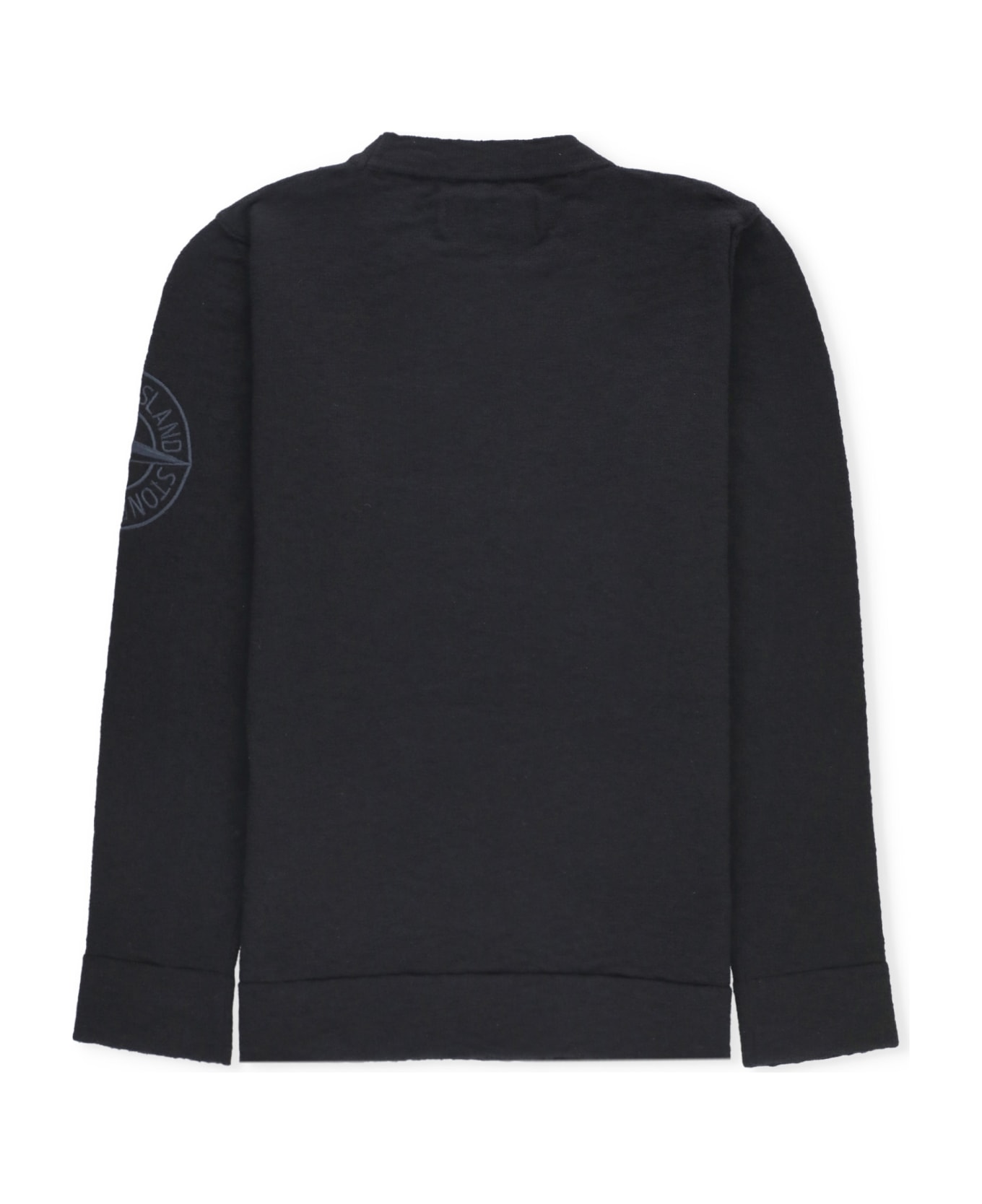 Stone Island Cotton Sweater With Logo - Black ニットウェア＆スウェットシャツ