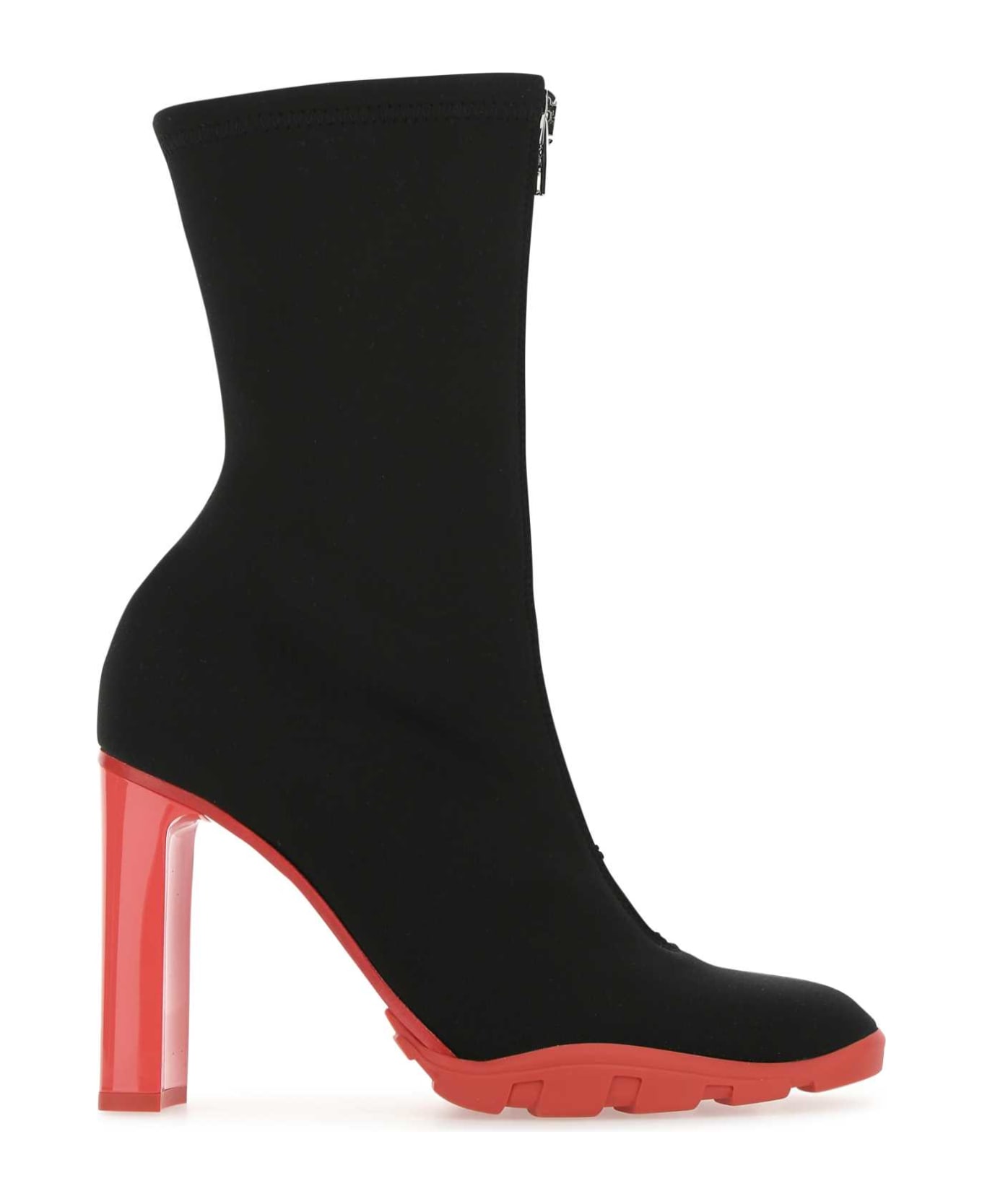 Alexander McQueen Black Neoprene Slim Tread Boots - 1486