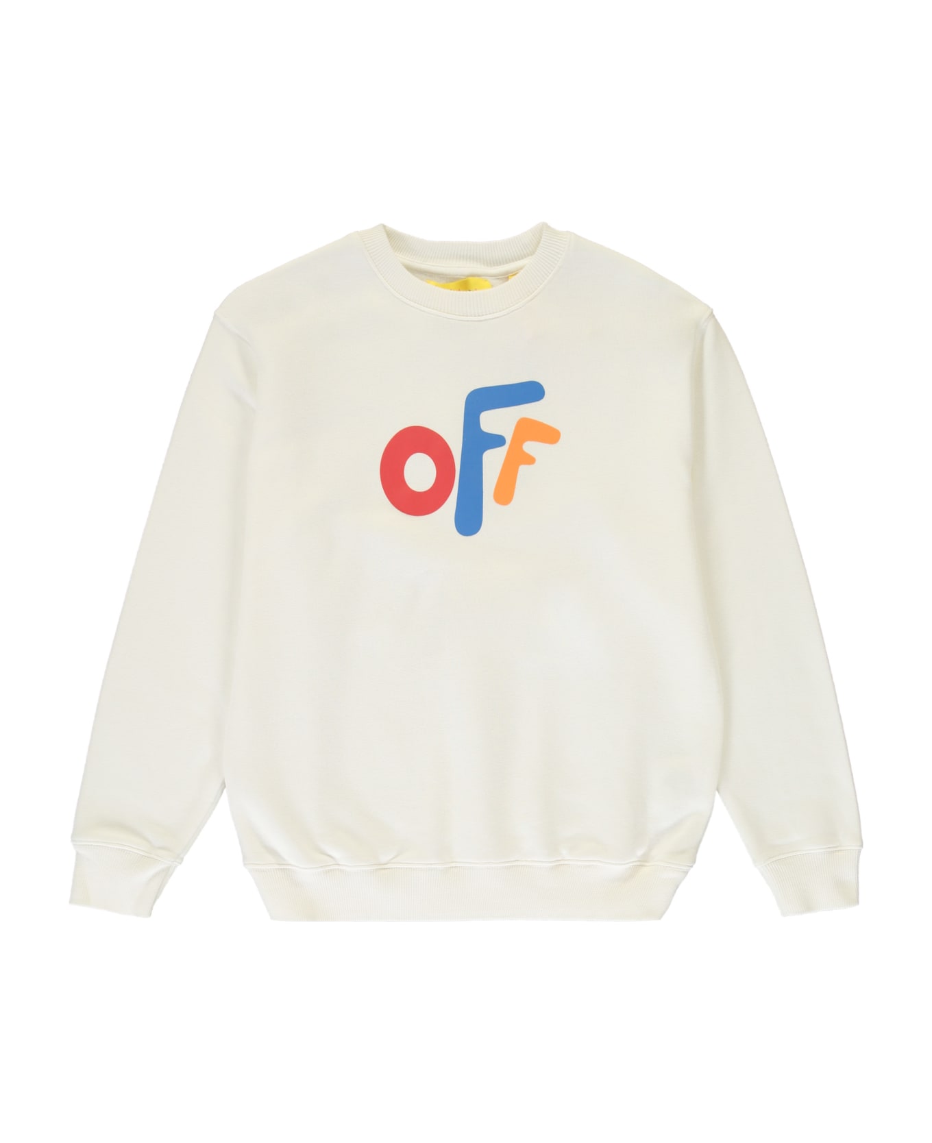 Off-White Logo Detail Cotton Sweatshirt - White ニットウェア＆スウェットシャツ