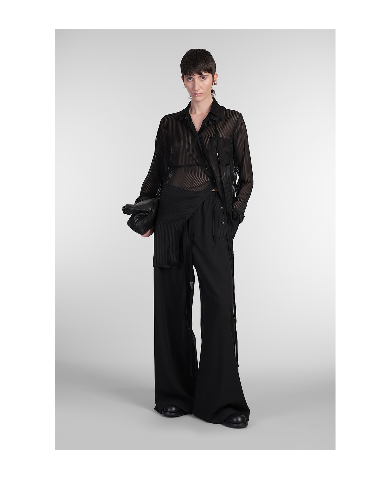 Ann Demeulemeester Daria Shirt In Black Viscose - black