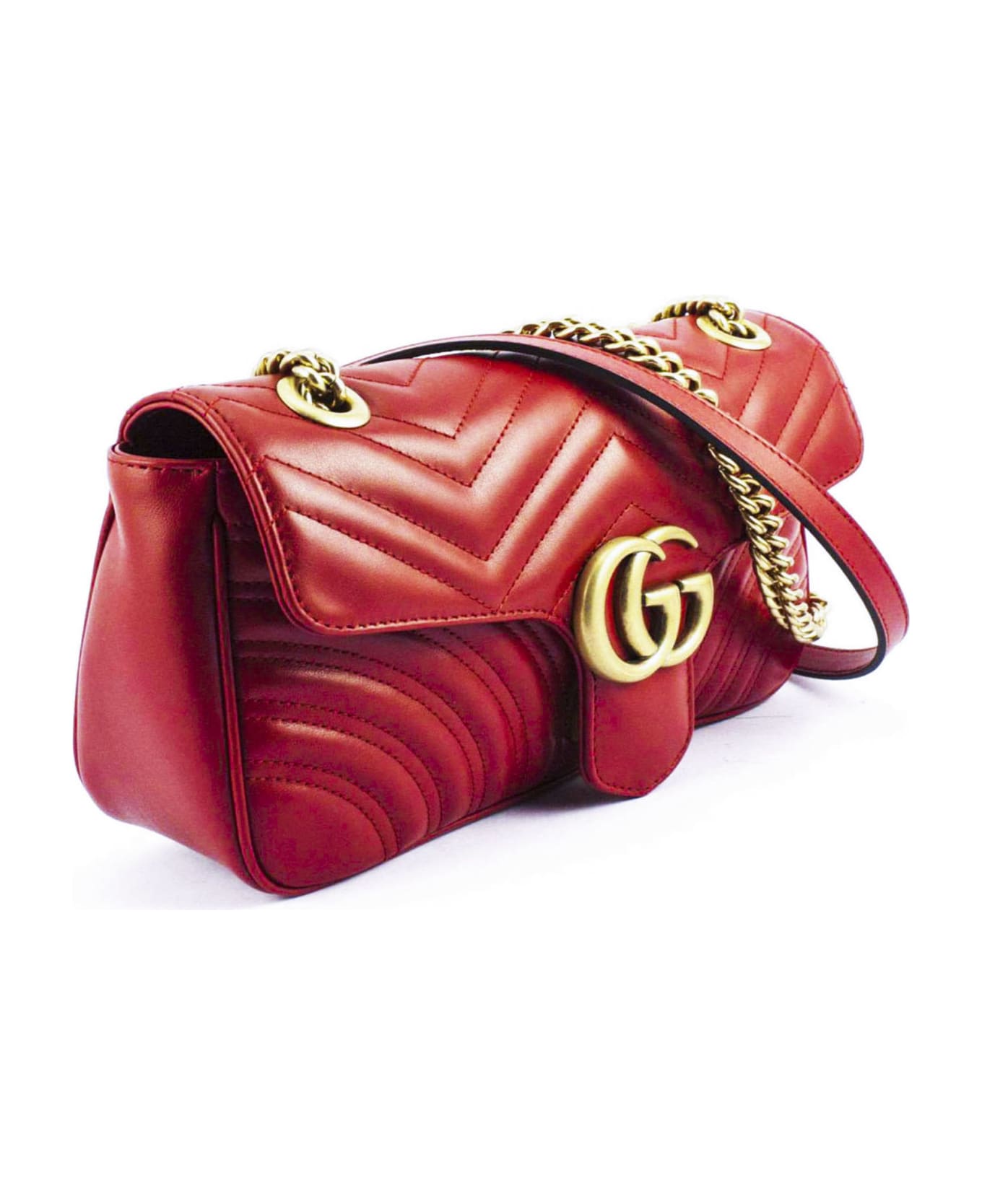 Gucci Gg Marmont Red Matelassè Leather - Rosso