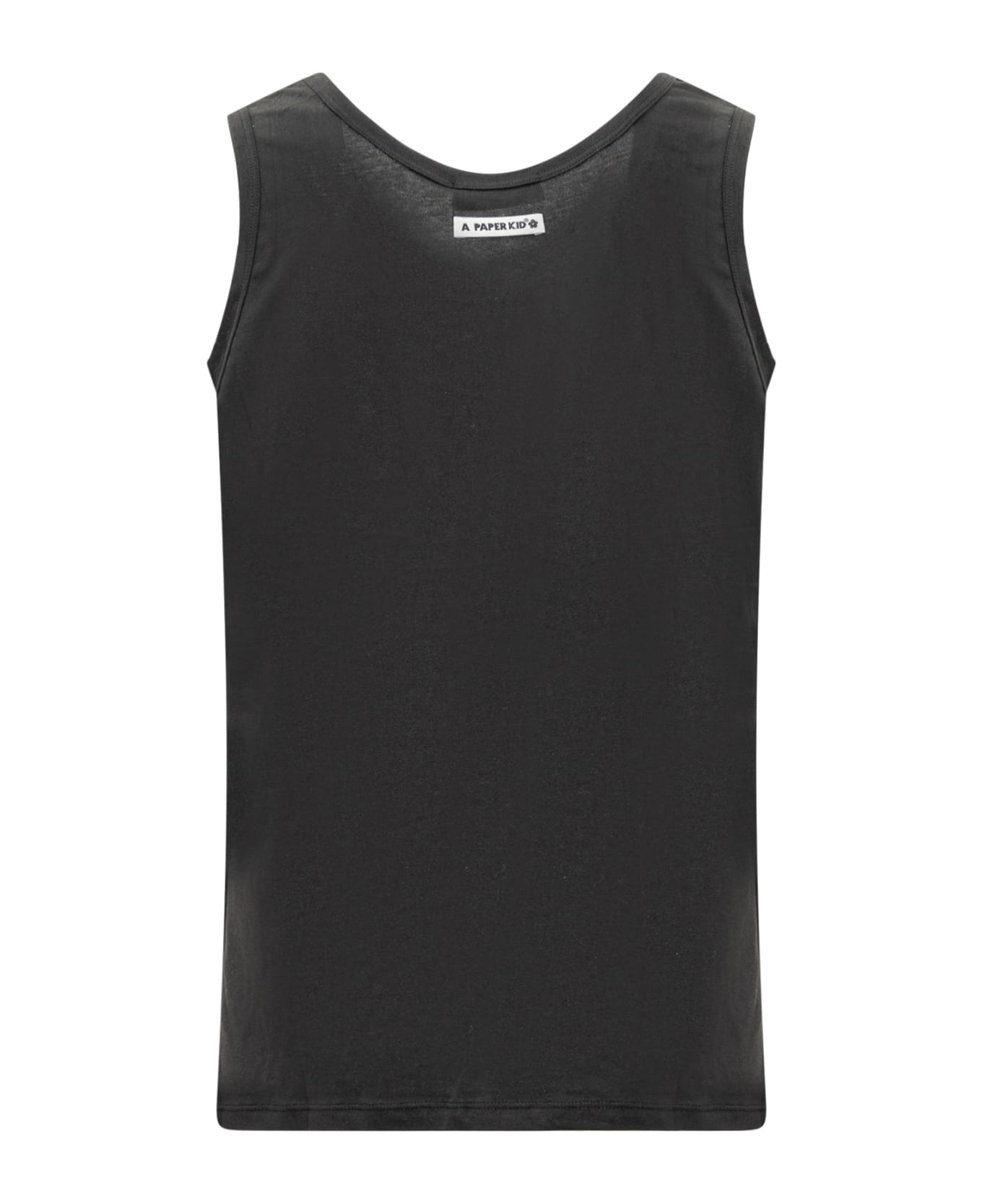 A Paper Kid Tank Top With Flower Pin. - NERO/BLACK