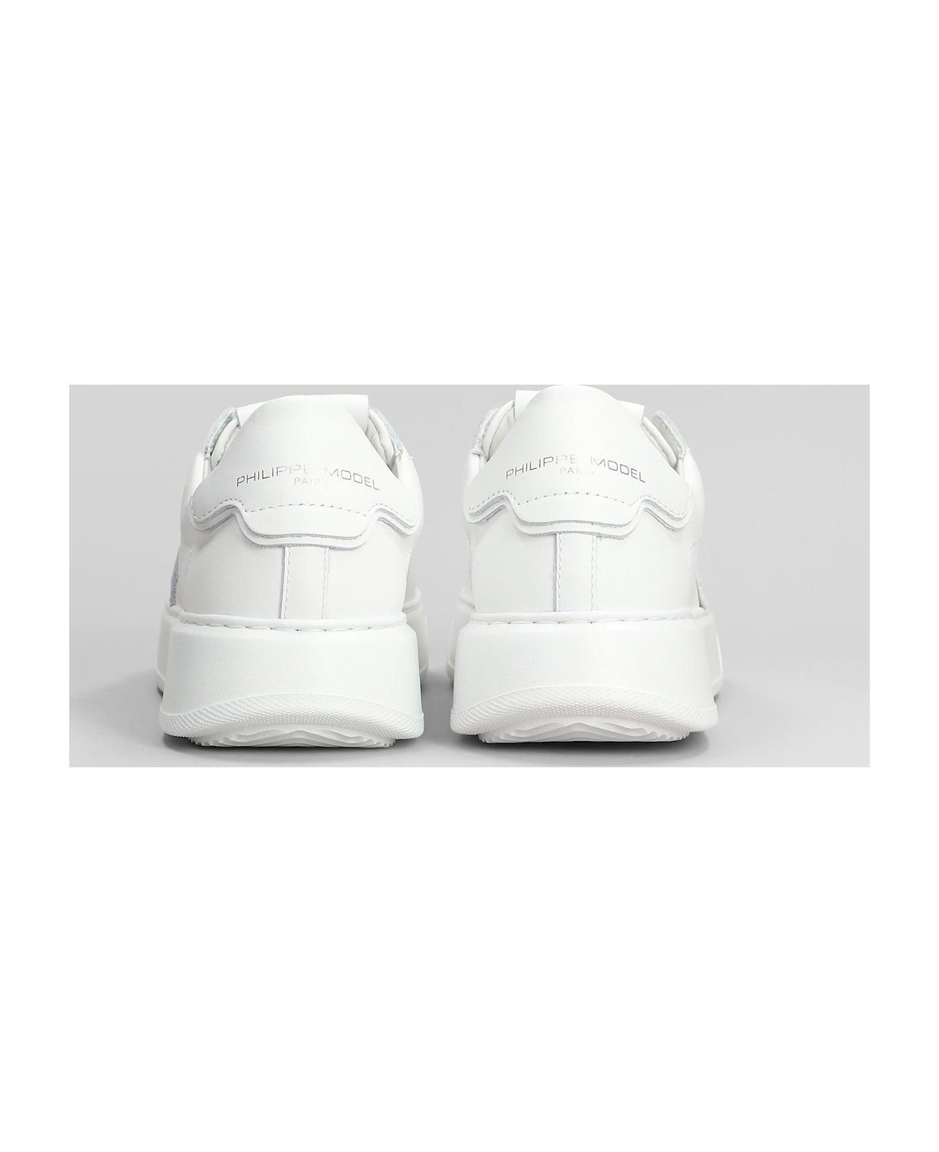 Philippe Model Temple Low Sneakers In White Leather - white
