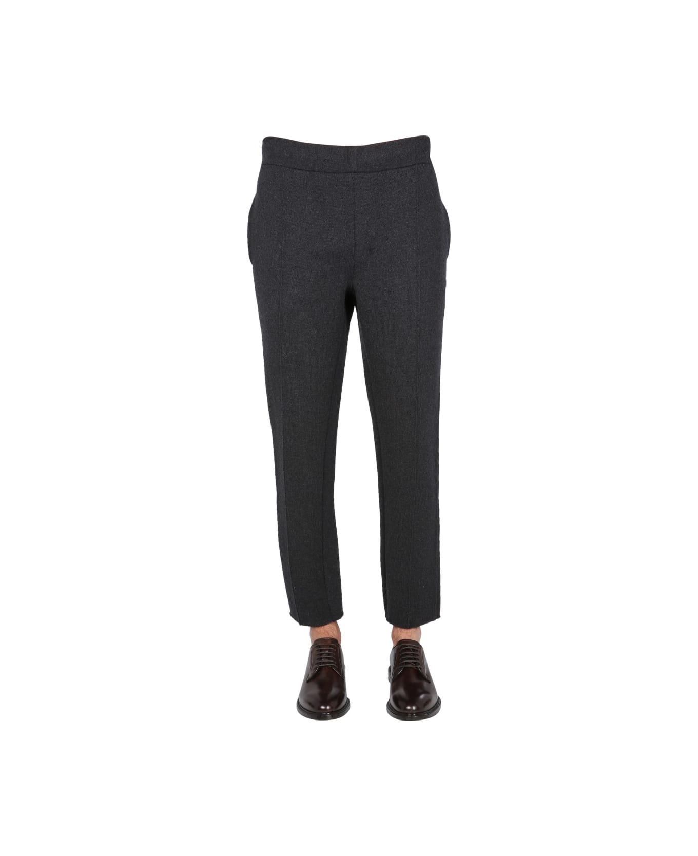 Zegna Double Knitted Jogging Pants - CHARCOAL