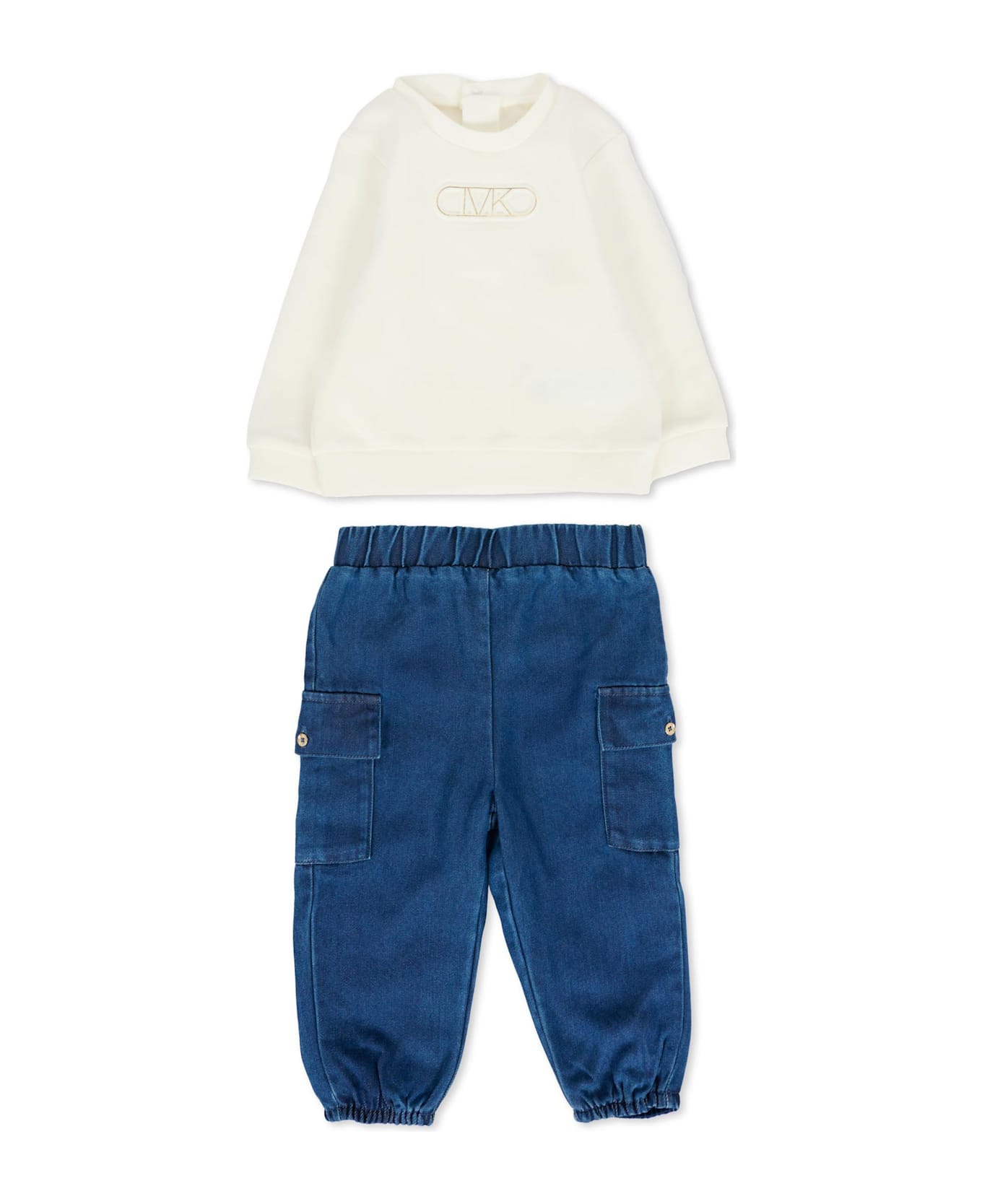 Michael Kors Ivory Suit For Baby Girl With Logo - Ivory