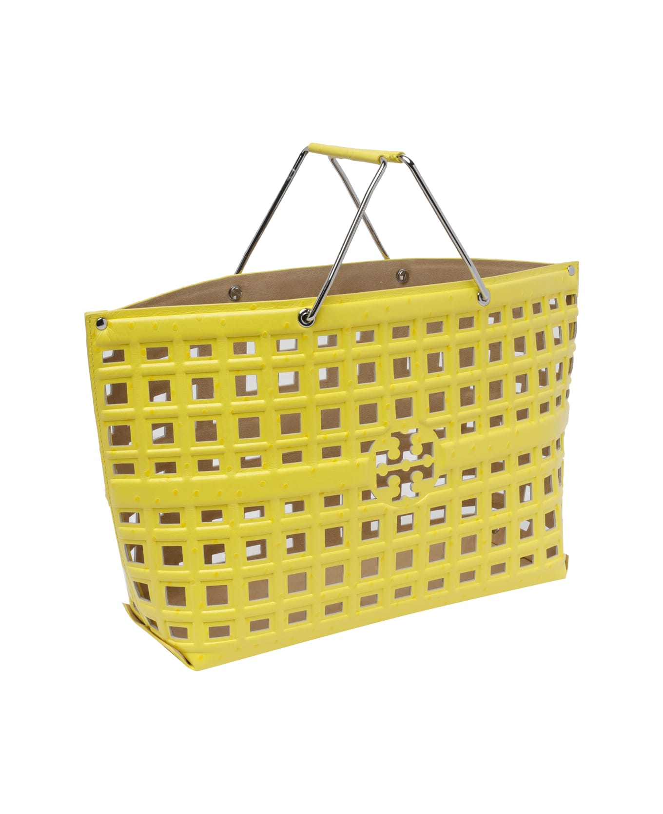 Tory Burch Ostritch Market Tote - Yellow