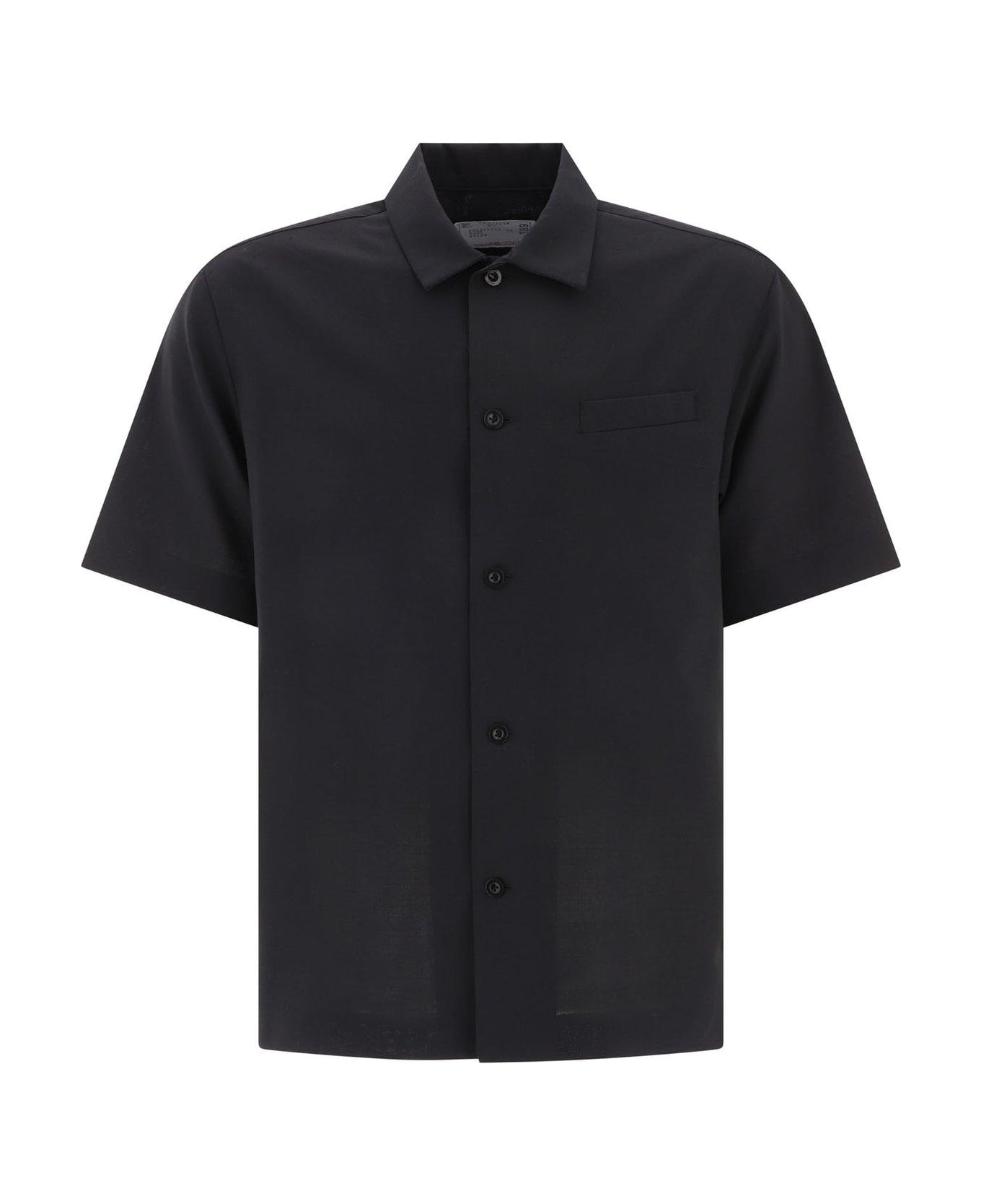 Sacai Buttoned Short-sleeved Shirt - 001 BLACK