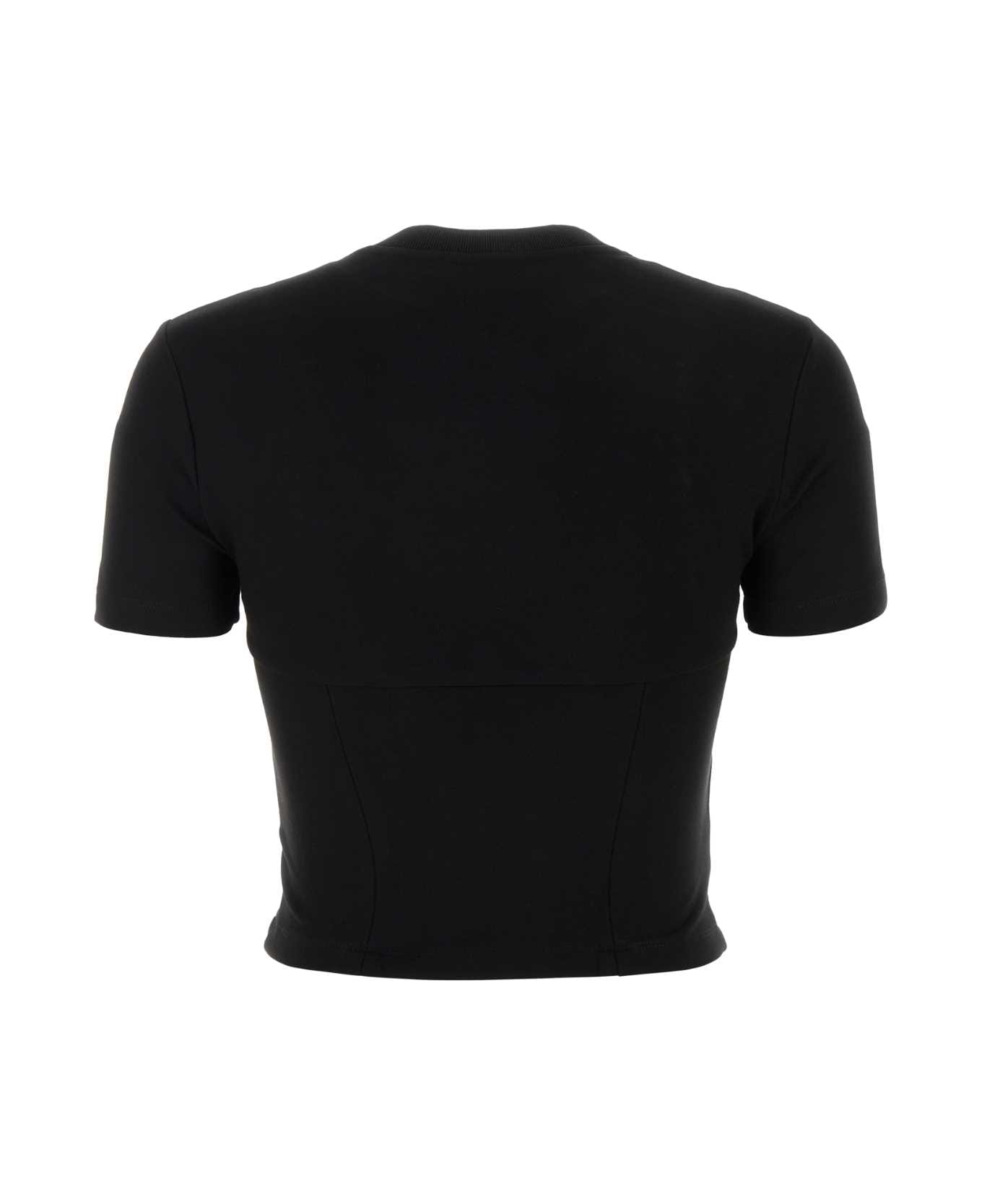 AREA Black Stretch Jersey T-shirt - BLACK Tシャツ