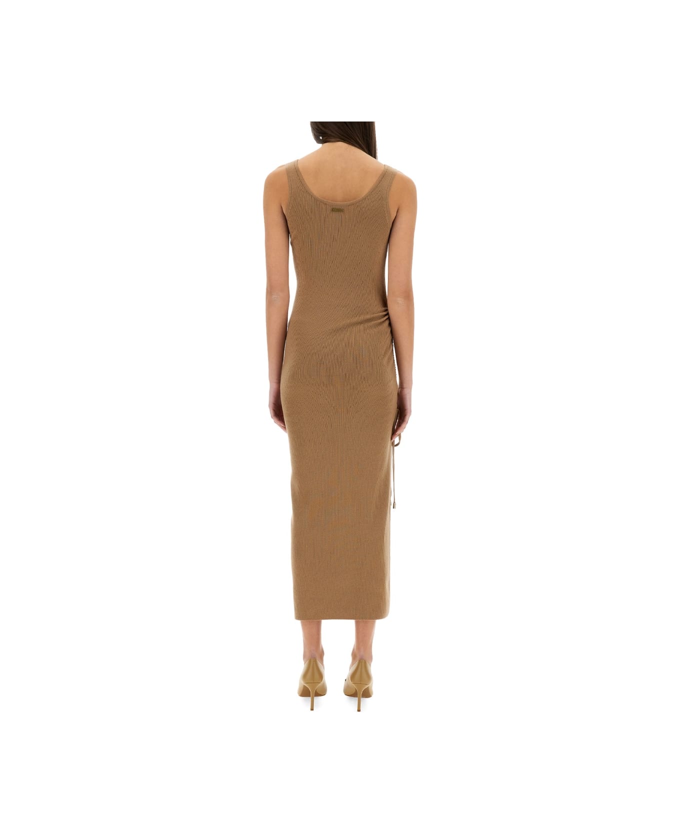 Michael Kors Stretch Wool Blend Camisole Dress - BEIGE