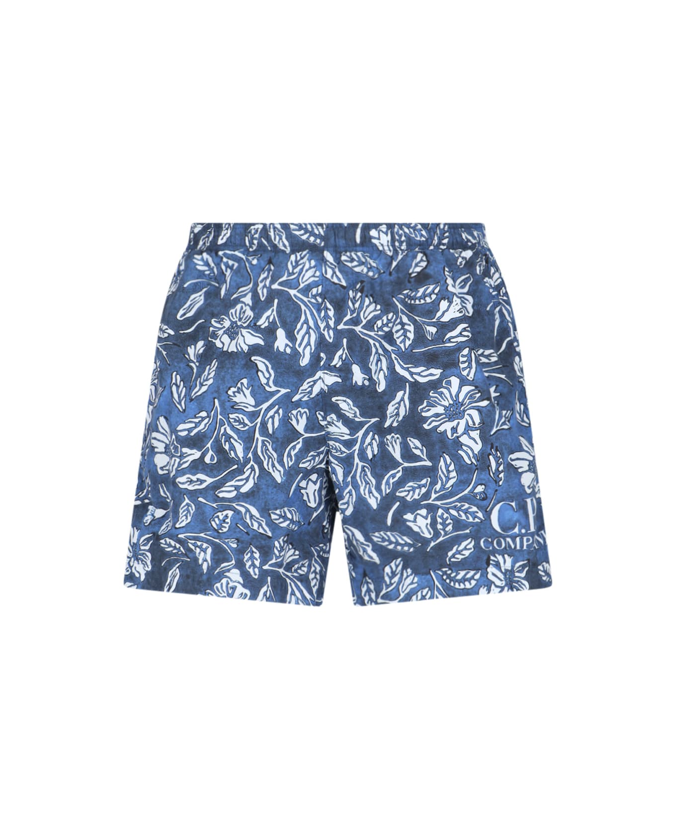 C.P. Company Floral Print Swimming Shorts - Medieval Blue スイムトランクス