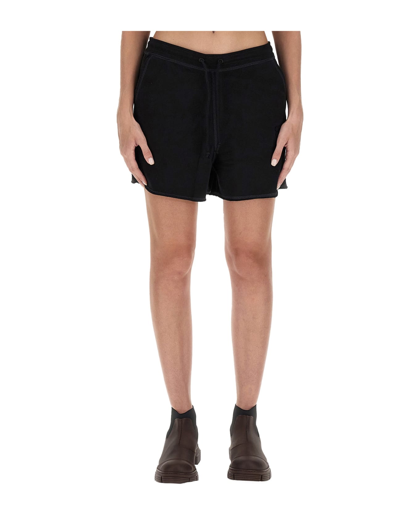 Ganni Sweat Shorts. - Black