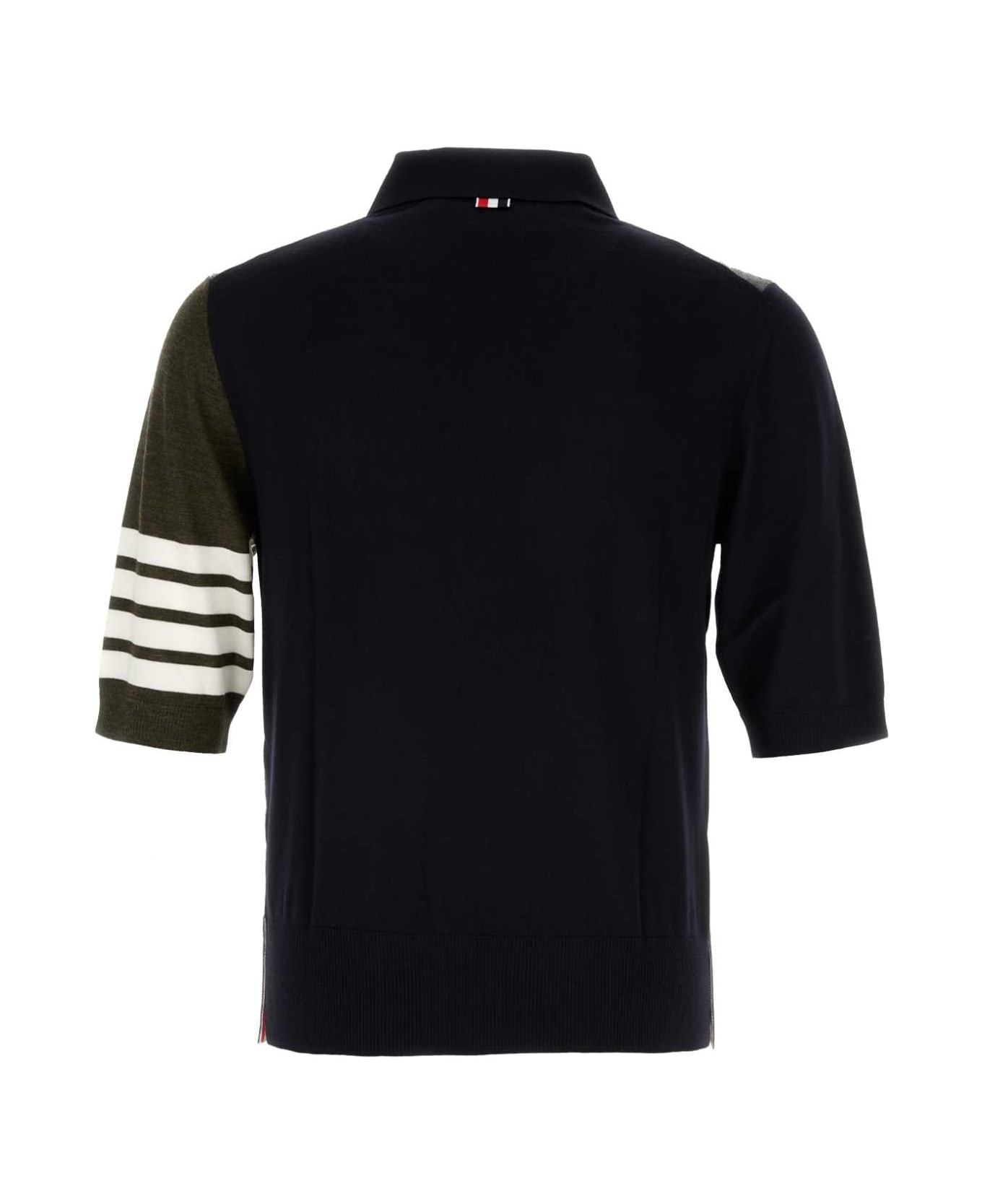 Thom Browne Multicolor Wool Polo Shirt - MEDGREY