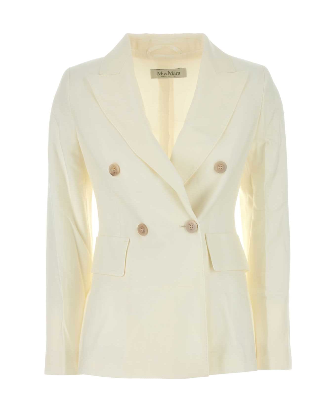Max Mara Ivory Wool Osanna Blazer - BIANCO