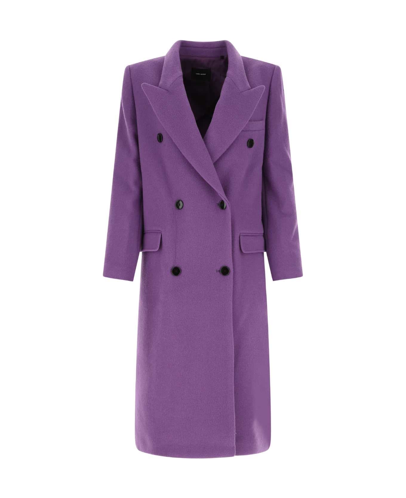 Isabel Marant Purple Wool Blend Enarryli Coat - UTVI