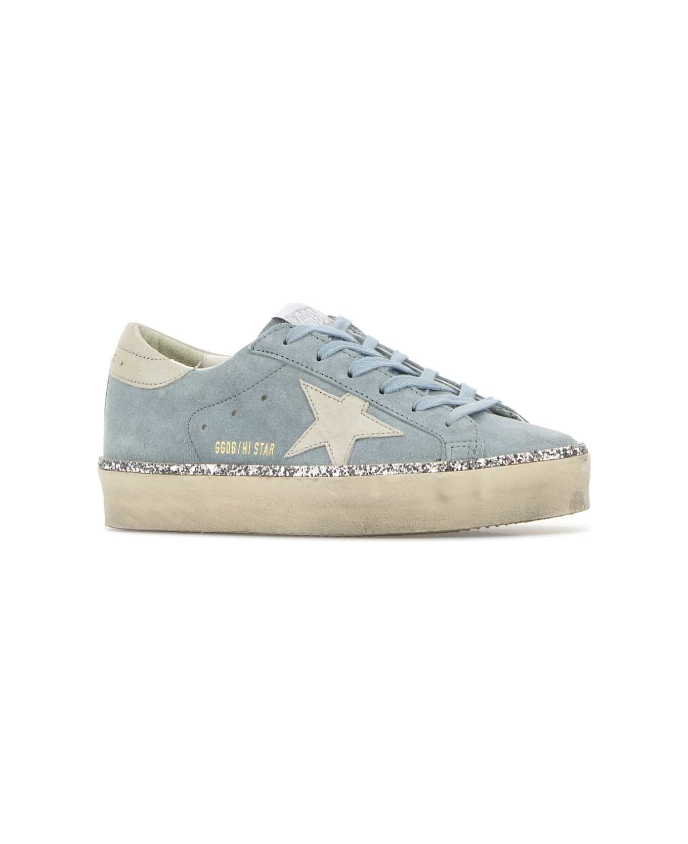 Golden Goose Light-blue Suede Hi Star Classic Sneakers - QUARRYLIGHTGREY