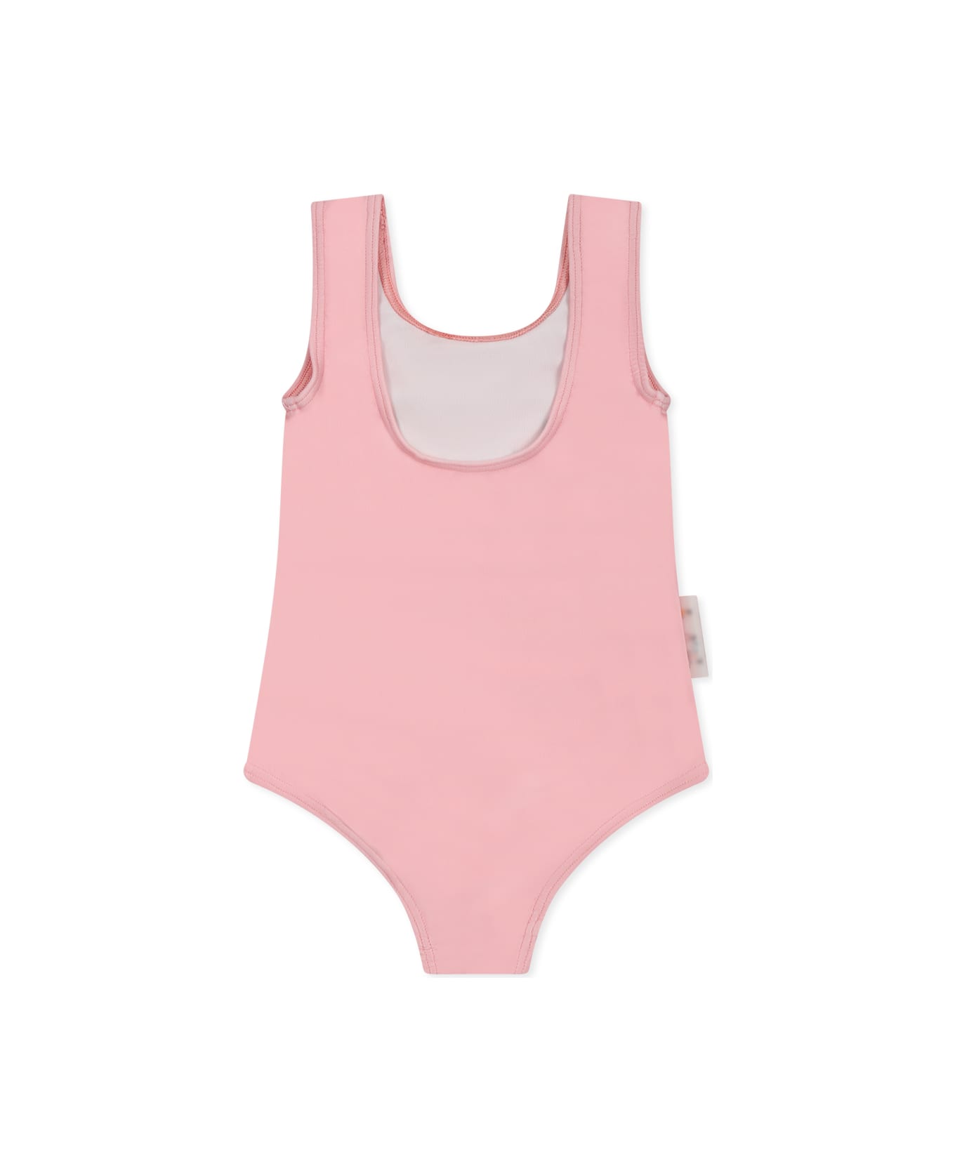 Off-White Pink Swimsuit For Baby Girl With Logo - Pink