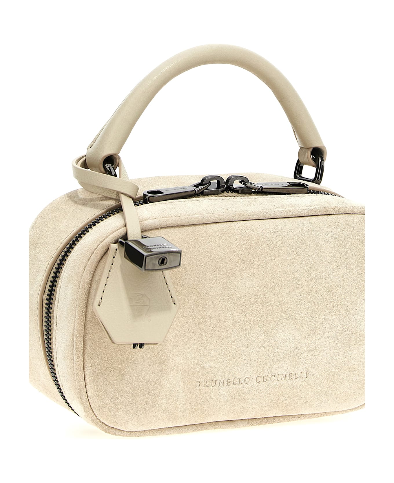 Brunello Cucinelli 'boston Explorer' Small Handbag - Beige