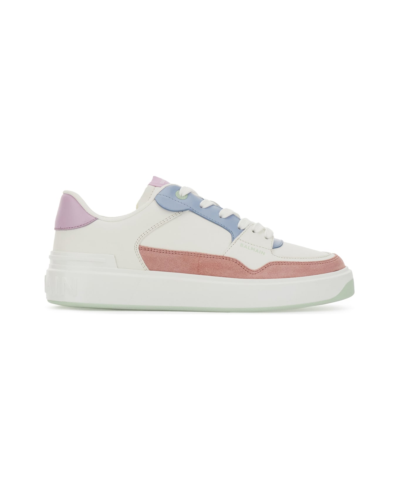 Balmain Multicolor Leather B-court Flip Sneakers - MULTICOLORPASTEL