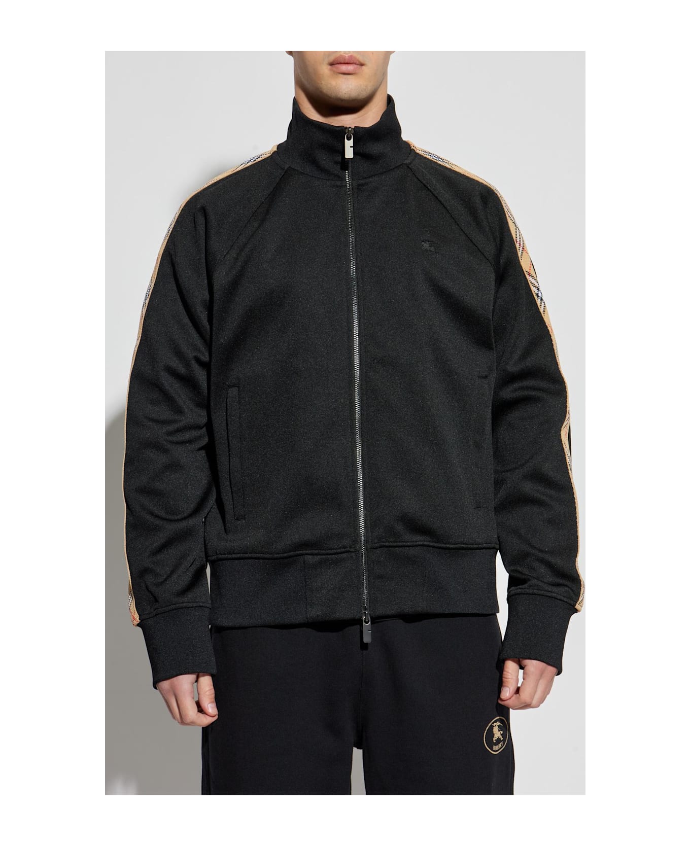 Burberry Sweatshirt With Stand-up Collar - BLACK