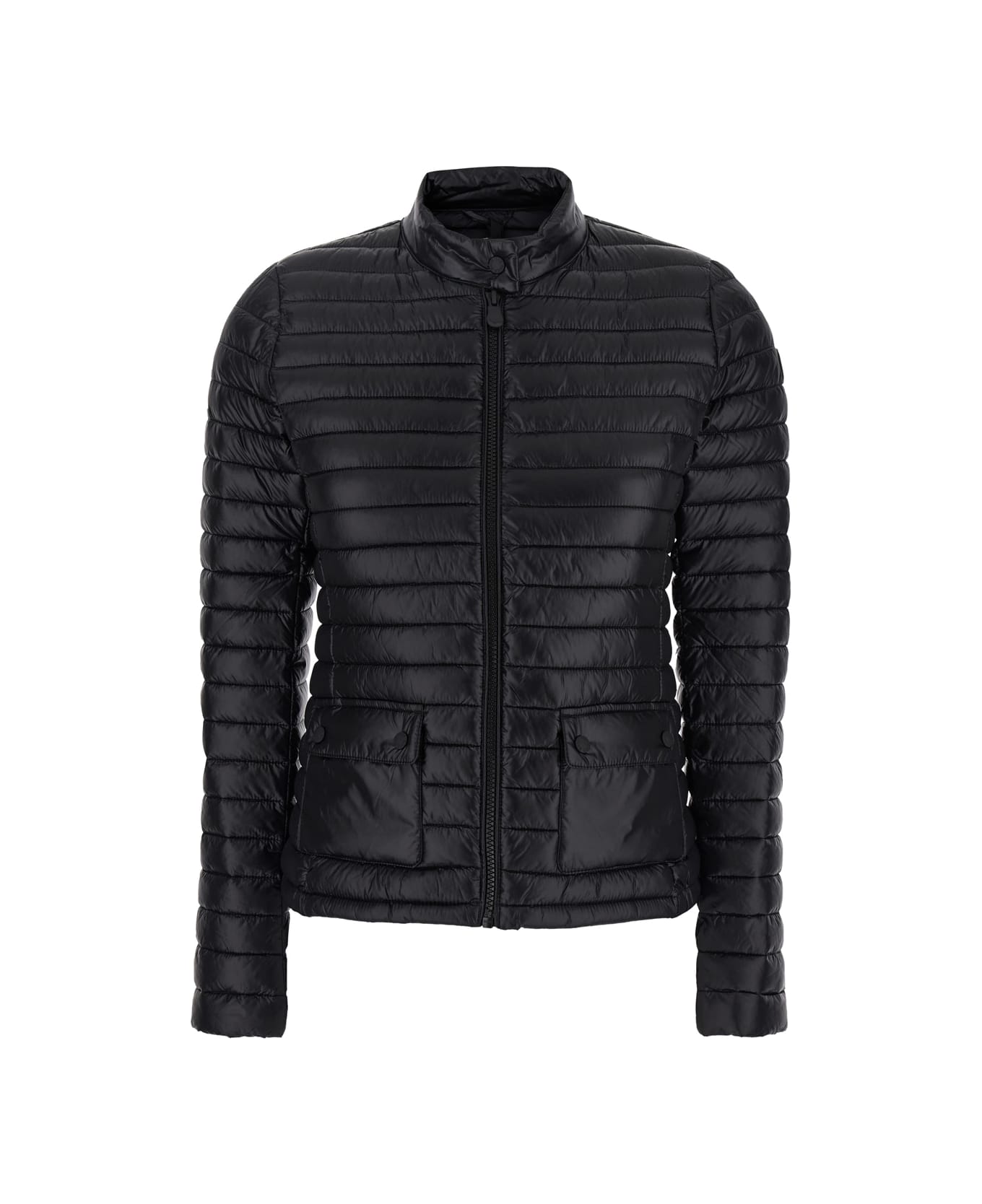 Save the Duck 
twinkle
 Black Down Jacket With High Neck And Logo Patch On The Sleeve In Tech Fabric Woman - Black