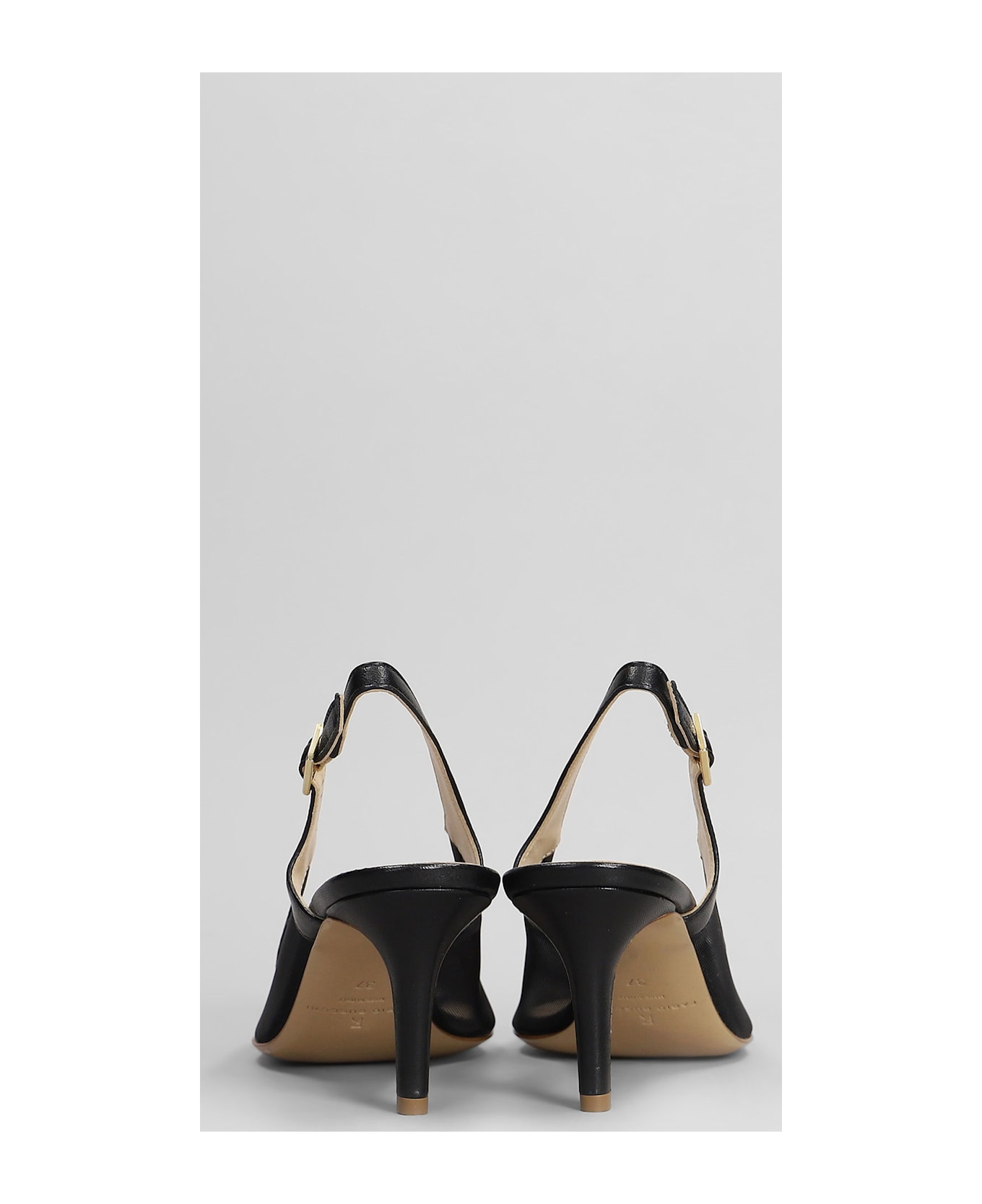 Fabio Rusconi Pumps In Black Leather And Fabric - black