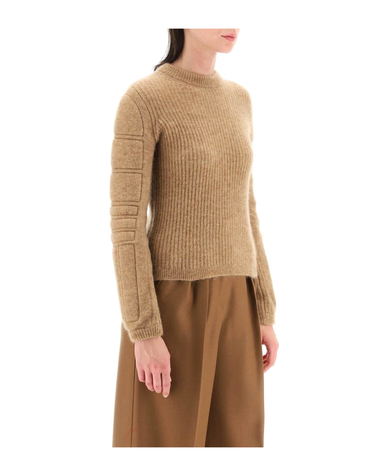Max Mara 'smirne' Sweater In Wool And Mohair - BEIGE
