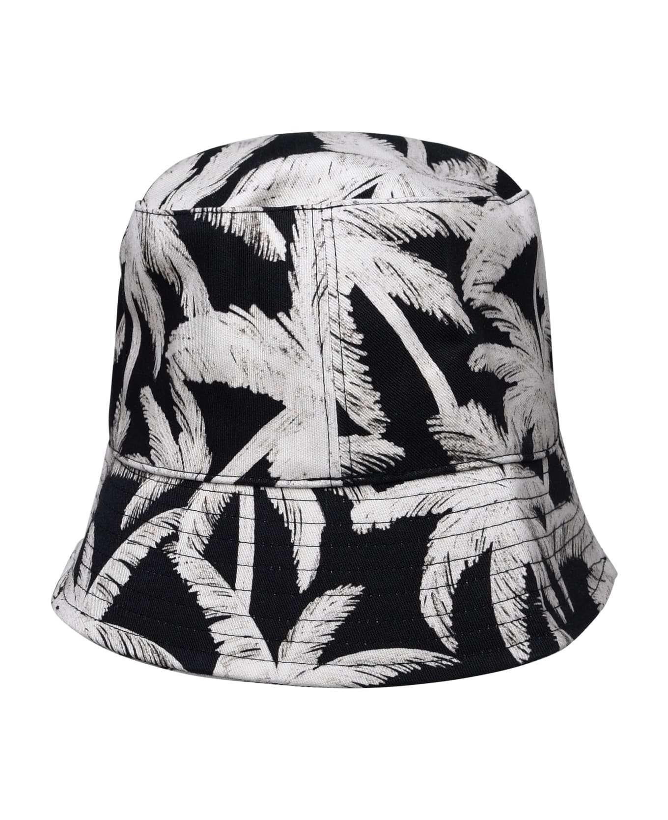 Palm Angels Palm Tree Printed Bucket Hat - Black/Off-White