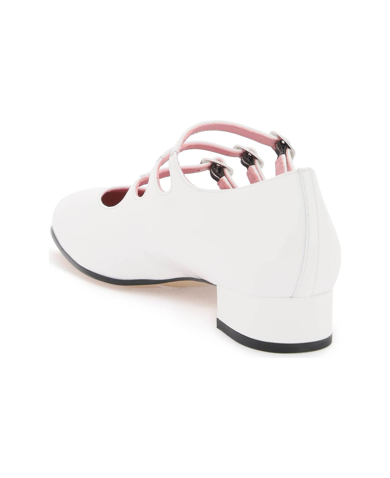 Carel Patent Leather Ariana Mary Jane - BLANC (White) フラットシューズ