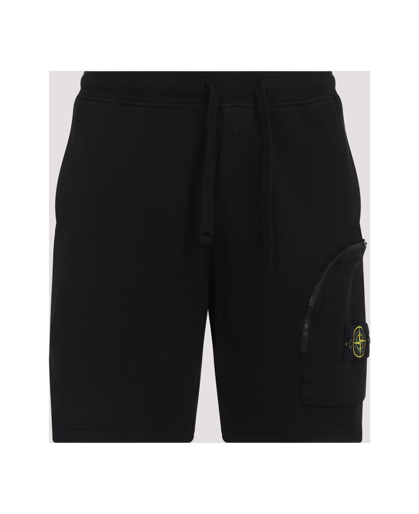 Stone Island Logo-patch Drawstring Shorts - BLACK