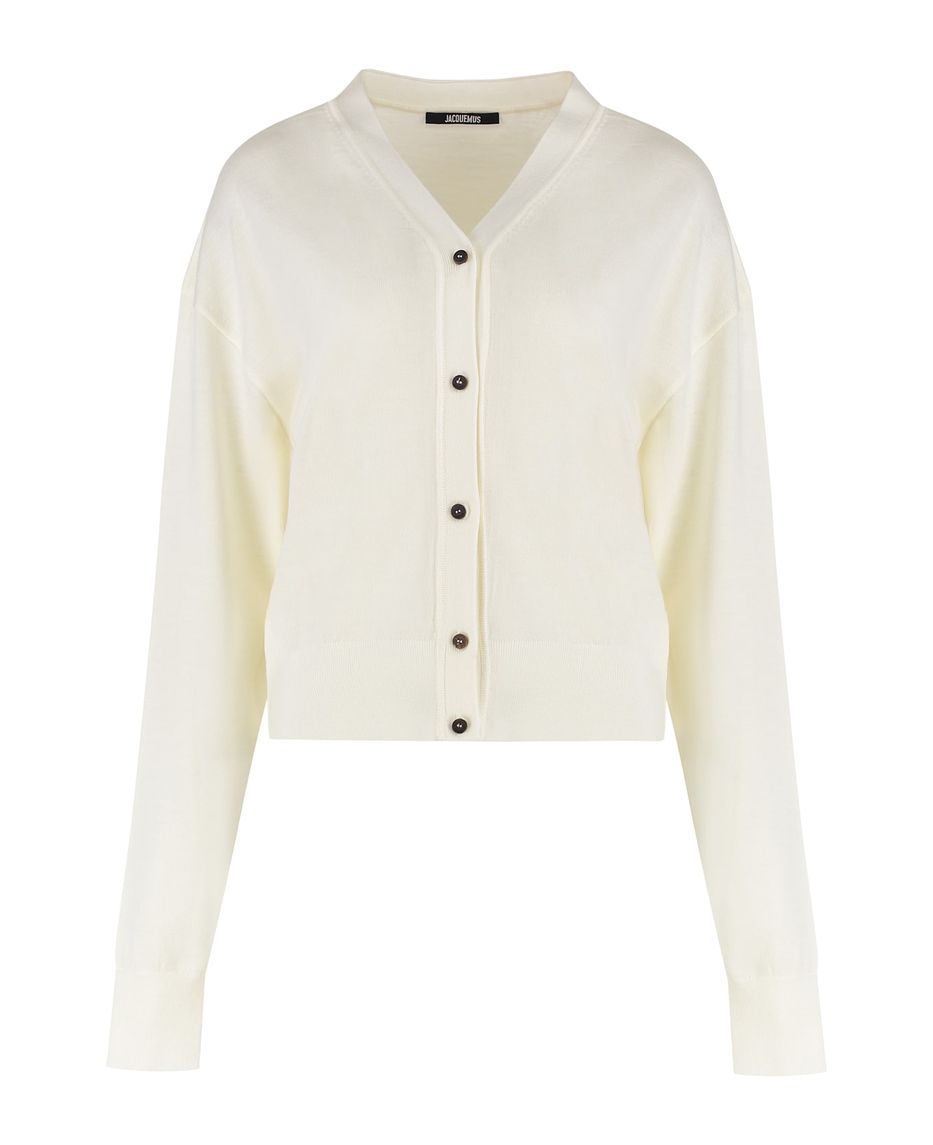 Jacquemus Cardigan Brode In Merino Wool - panna