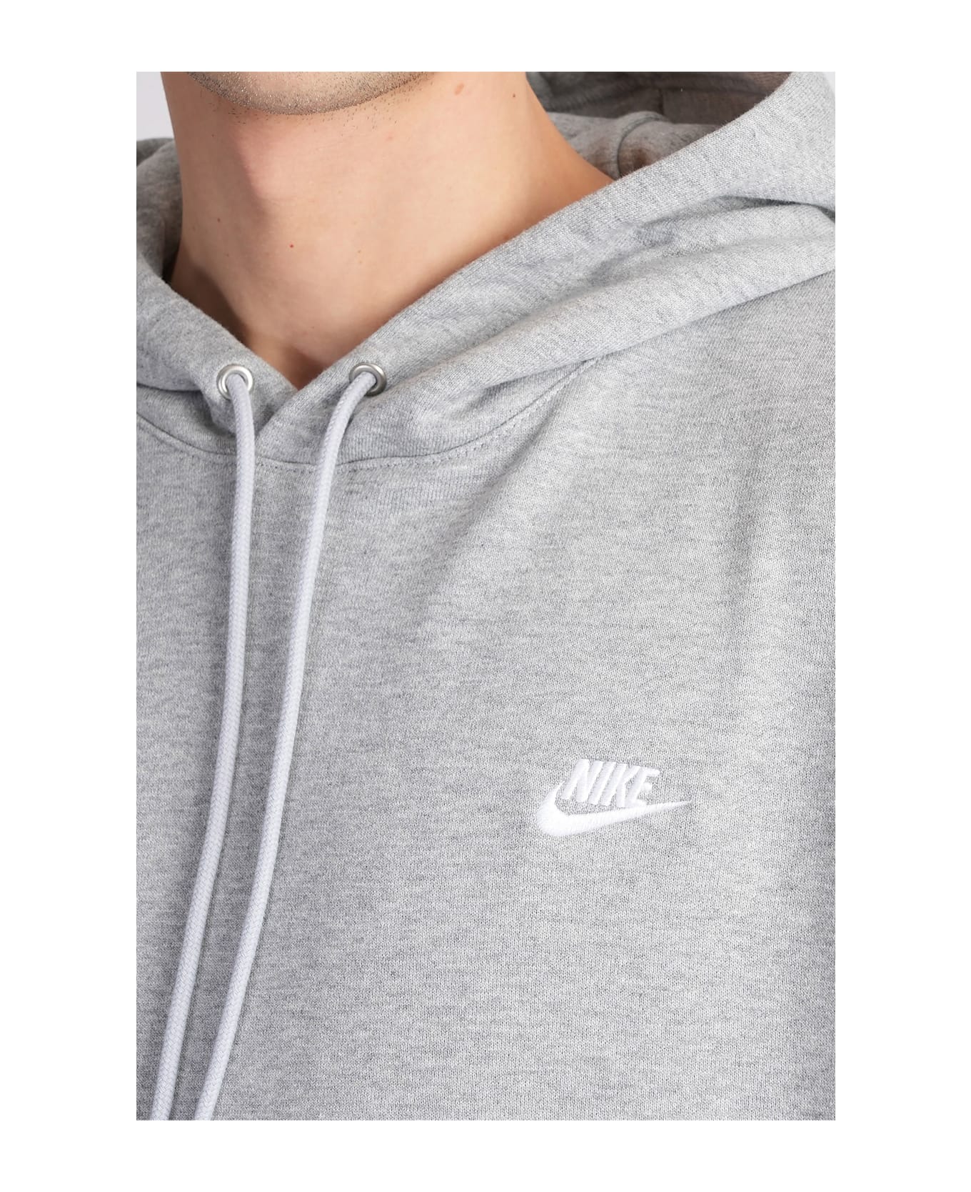 Nike Club Ft Oversized Hd Sweatshirt In Grey Cotton - grey