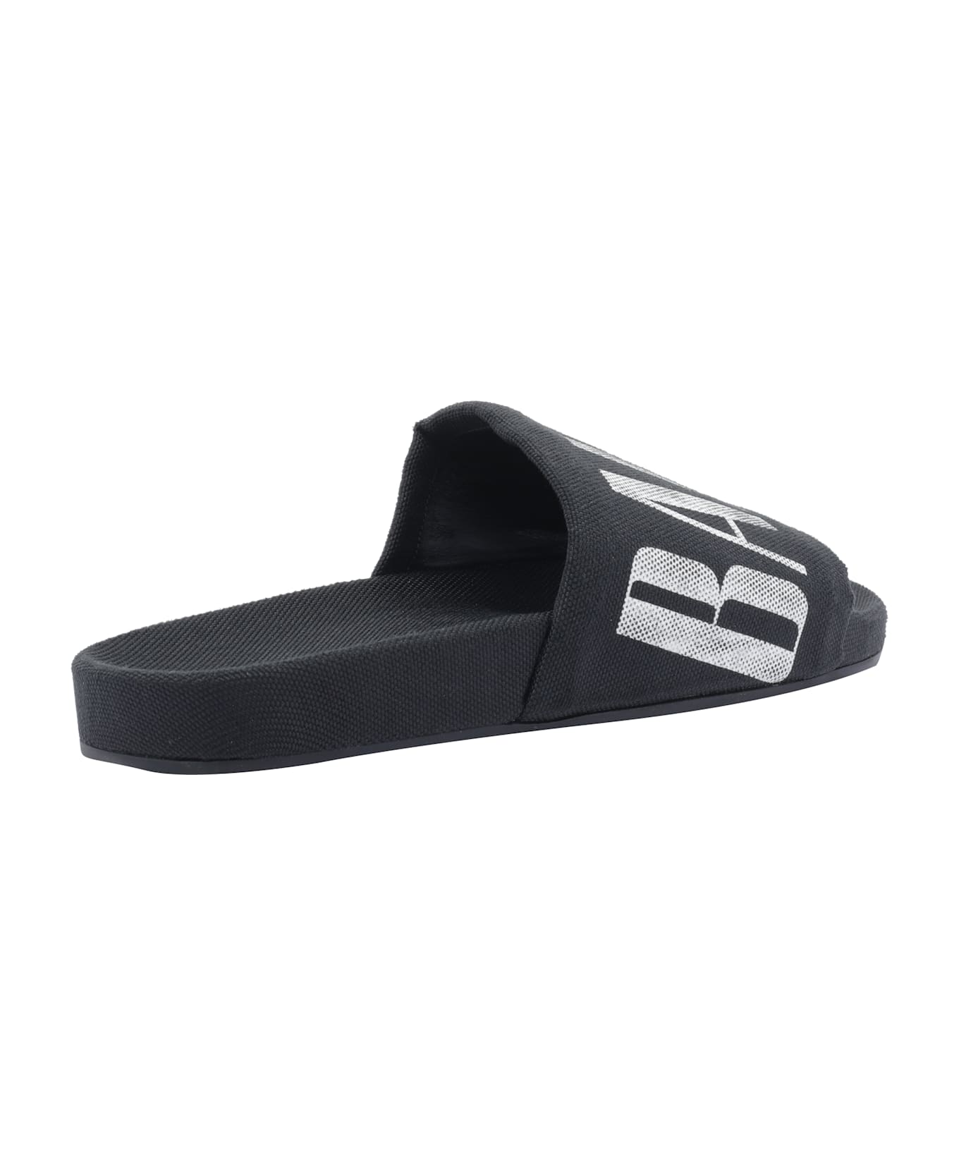 Balenciaga Logo Slide Sandals - Black