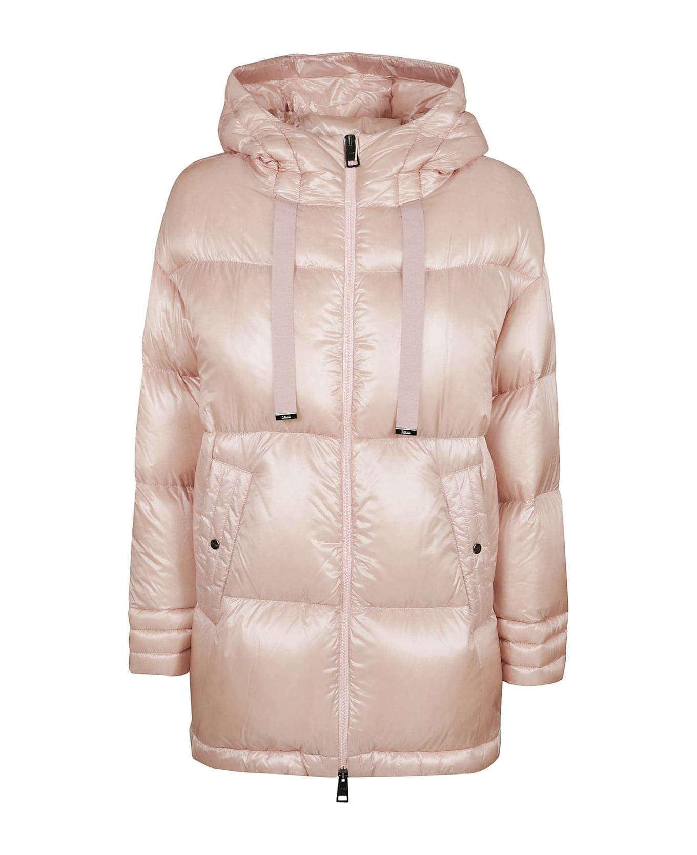 Herno A-shape Zip-up Hooded Puffer Jacket - Rosa Chiaro