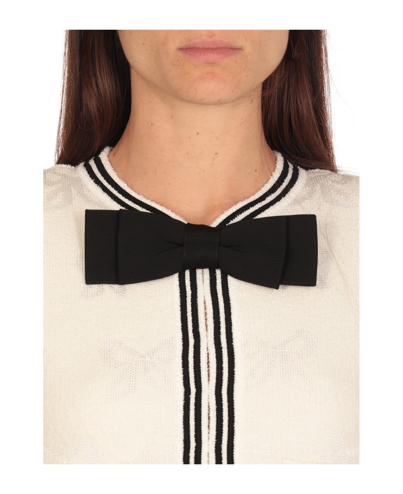 self-portrait Cotton Cardigan - Ivory
