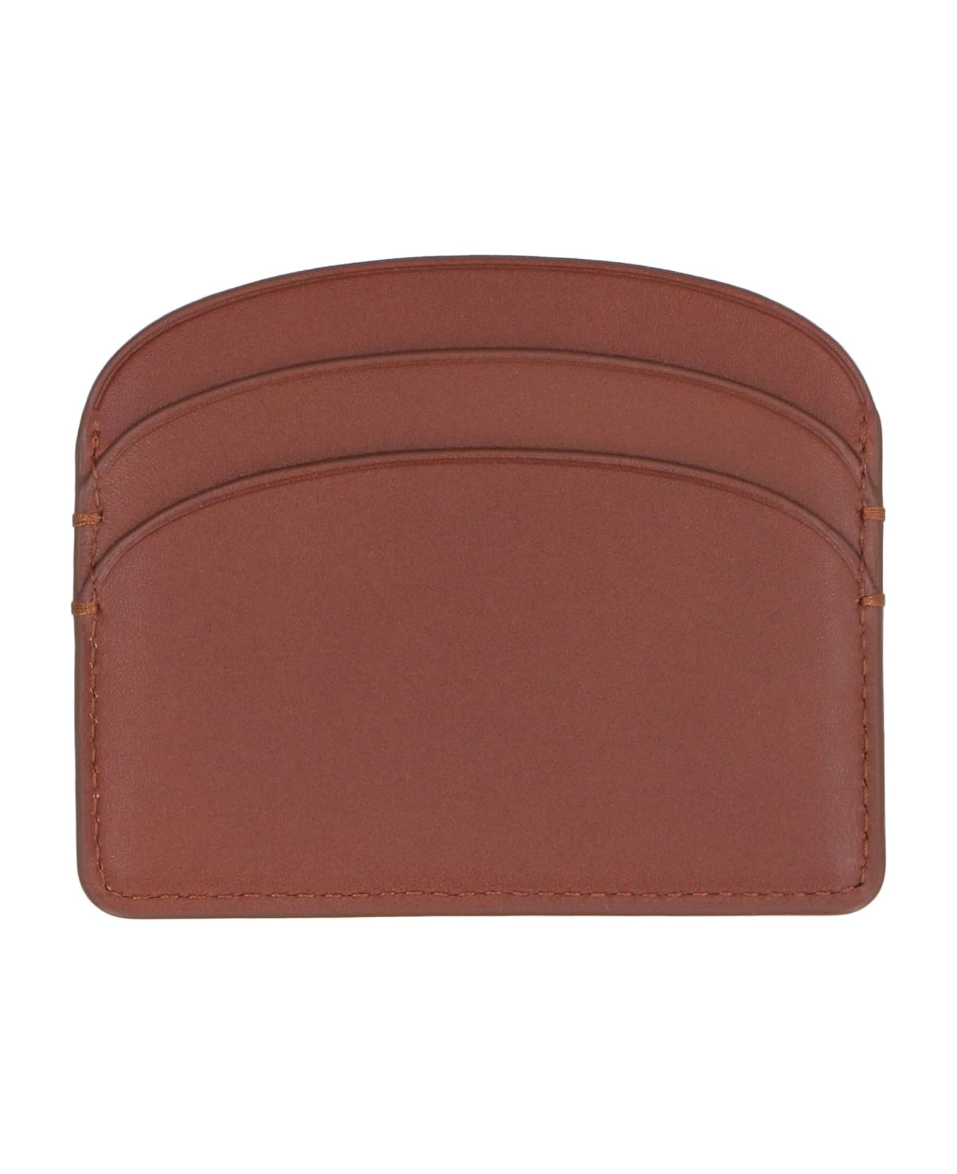 A.P.C. Logo Detail Leather Card Holder - brown