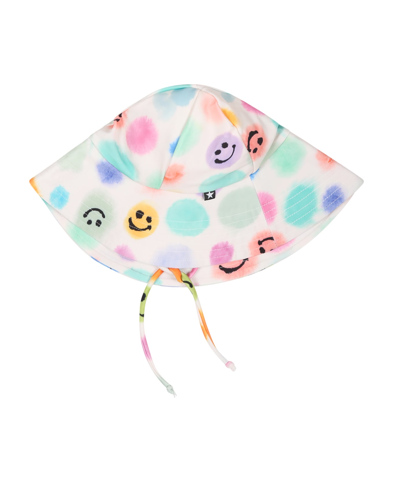 Molo White Cloche For Babykids With Smiley - Multicolor アクセサリー＆ギフト