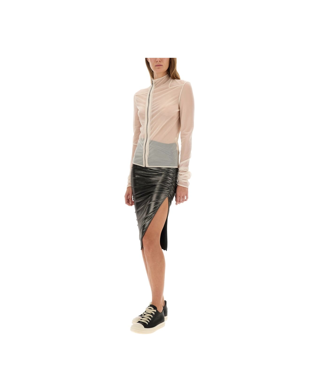 Rick Owens Lilies Draped Midi Skirt - GREY