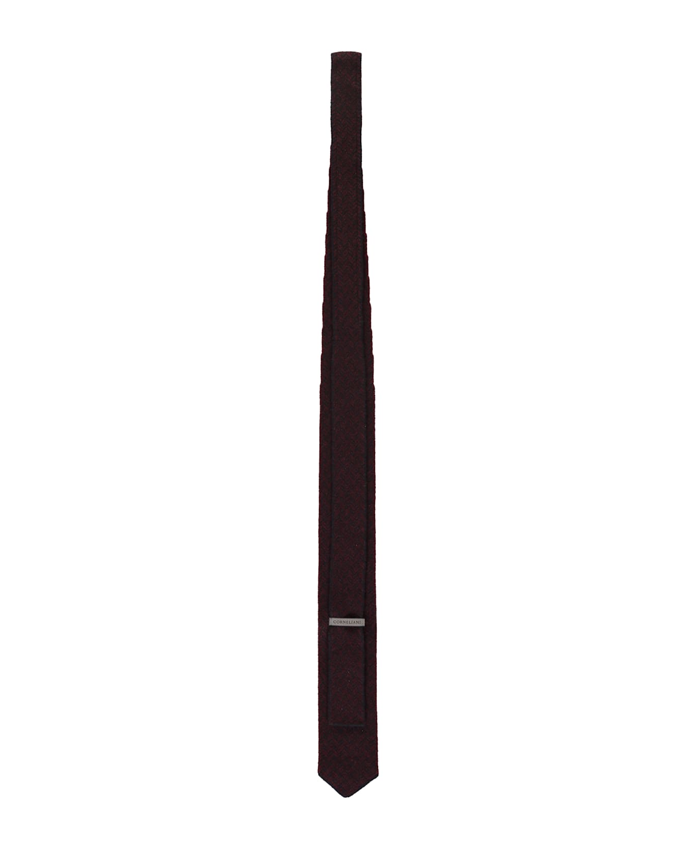 Corneliani Knitted Silk And Cashmere Blend Tie - Burgundy