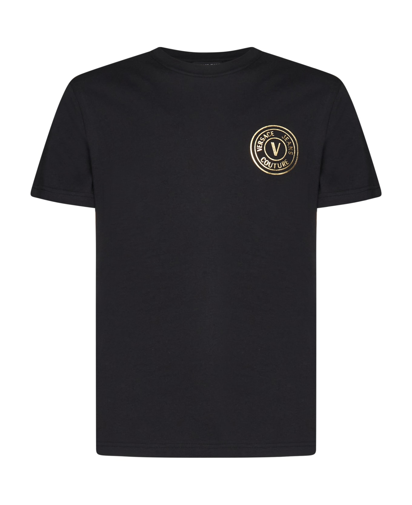 Versace Jeans Couture V Emblem Small Tick Foil T-shirt - Black シャツ