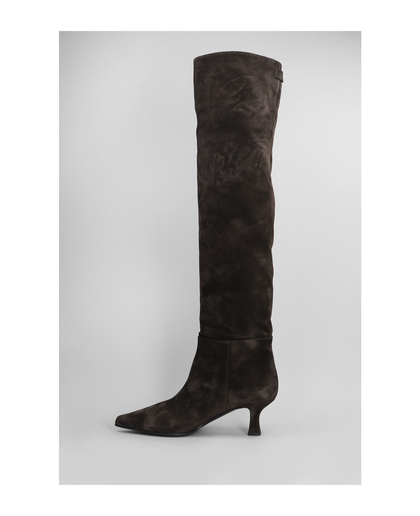 3JUIN Bea 055 High Heels Boots In Brown Suede - brown