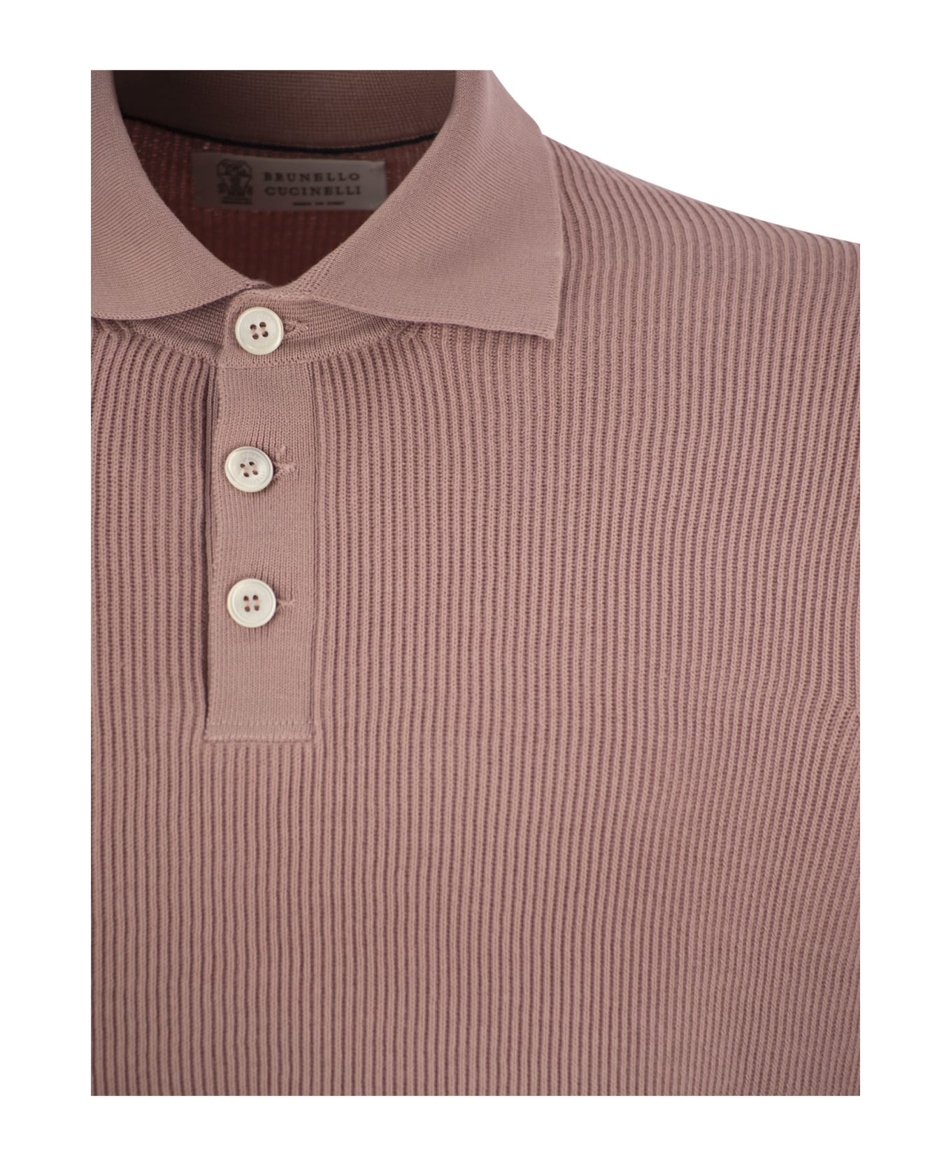 Brunello Cucinelli Cotton Polo-style Jersey - Antique Rose ポロシャツ