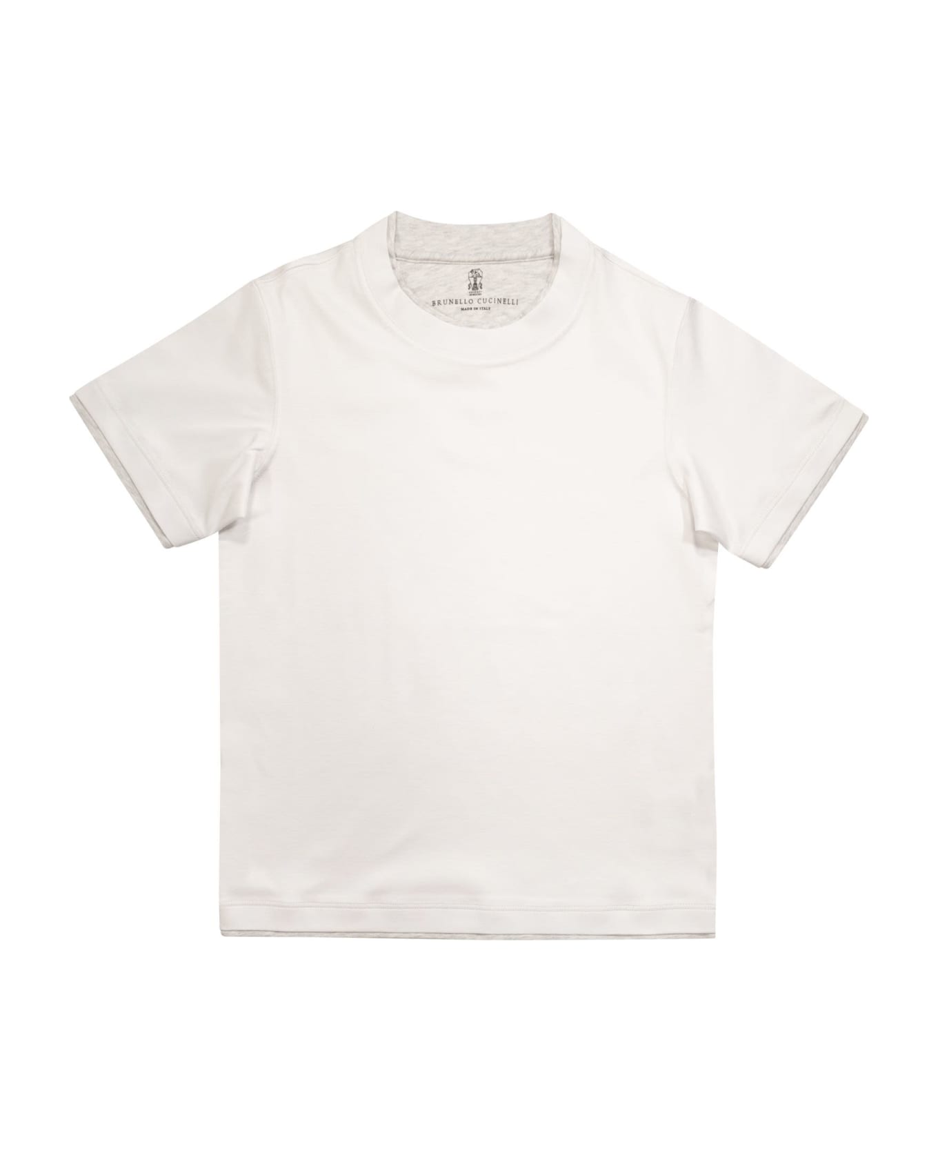 Brunello Cucinelli Cotton Jersey T-shirt With Faux-layering - White