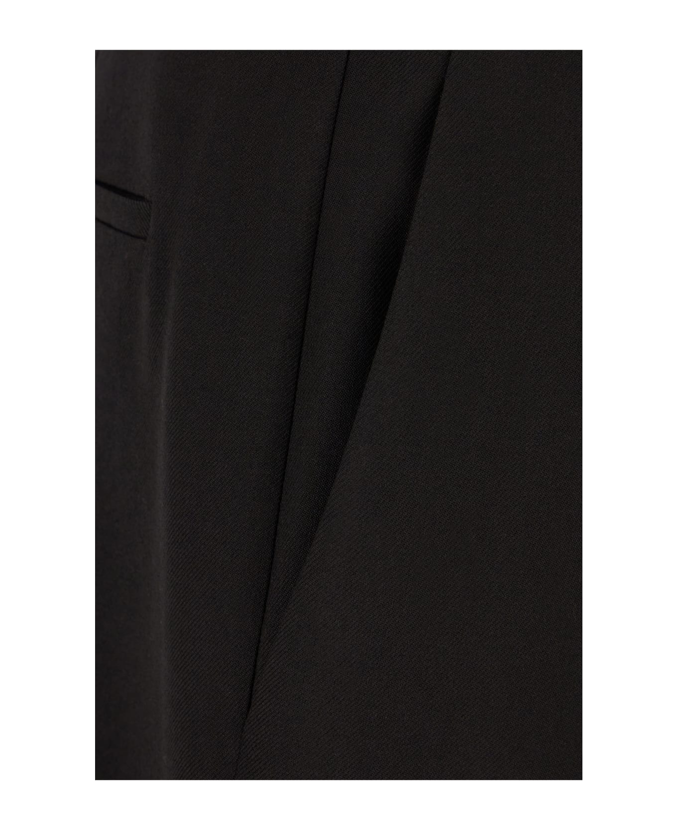 Saint Laurent Black Wool Pants - NOIR